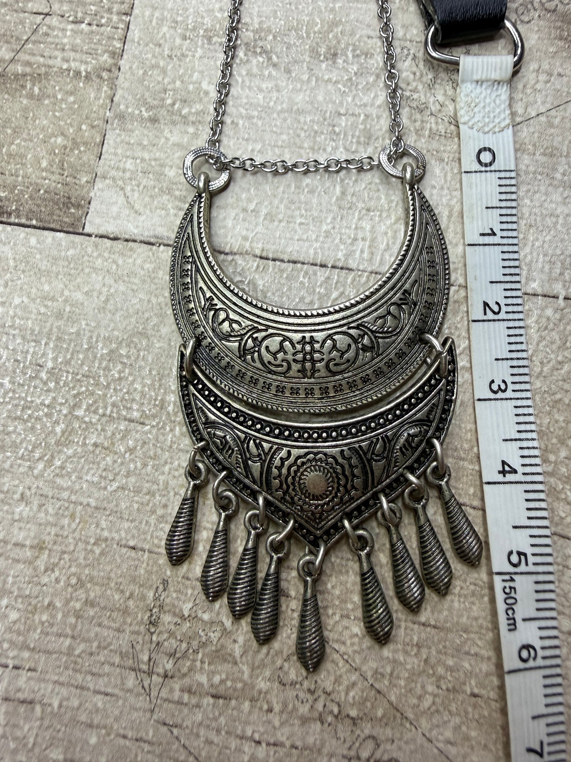 Ethnic Pendant Necklace - Oxidised Silver Tone - Ceredigion Dreadlocks