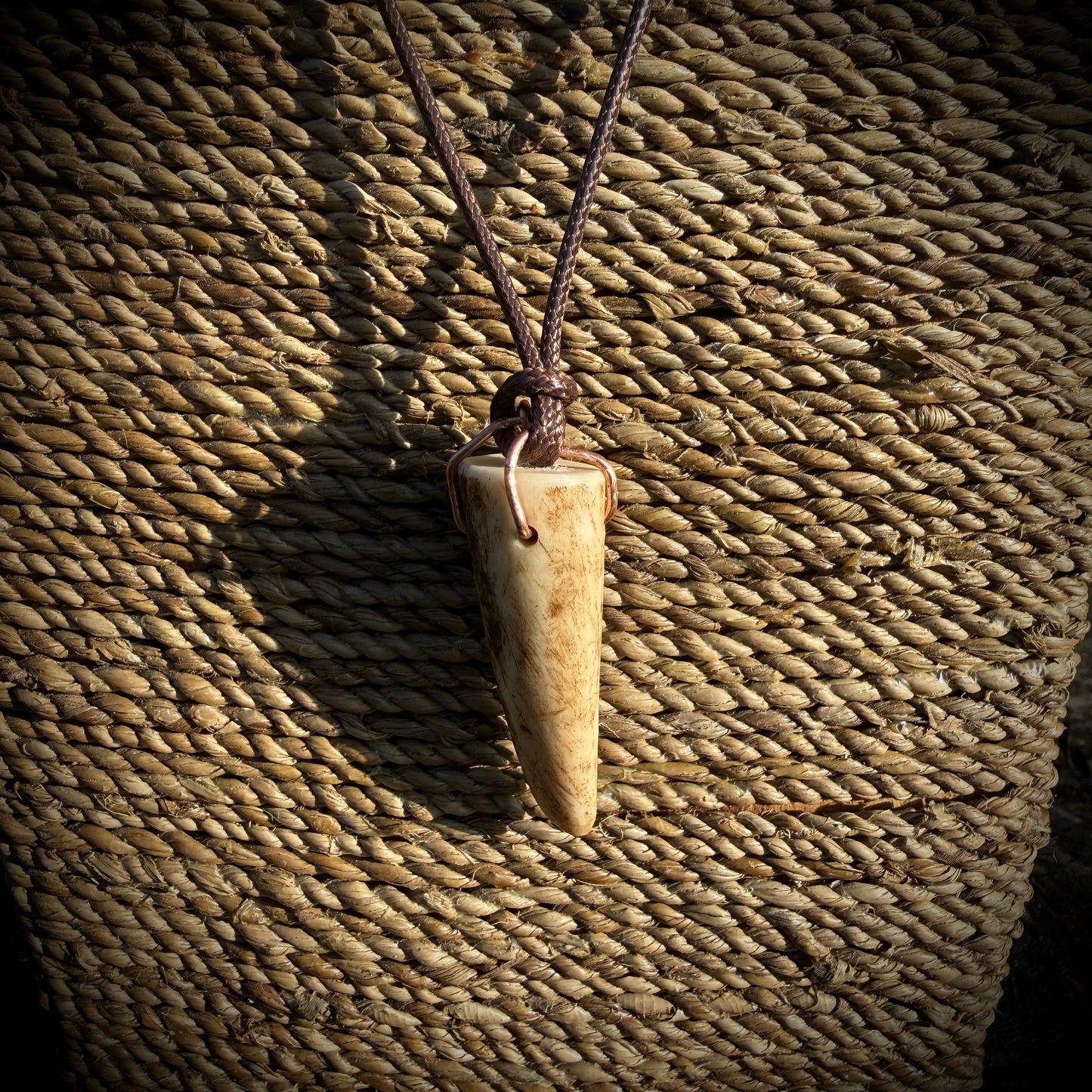 Antler Tip & Copper Necklace - Ceredigion Dreadlocks