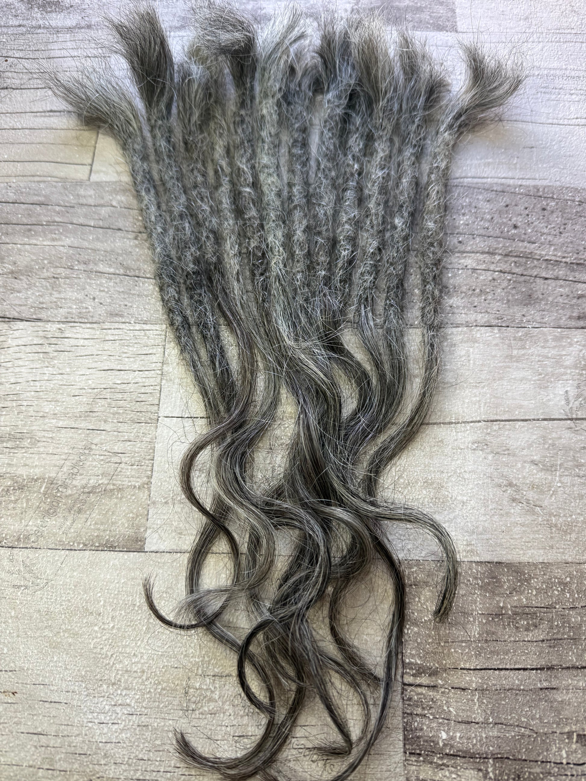 Raw Salt & Pepper Dreadlock Extensions 13 Inch - Ceredigion Dreadlocks