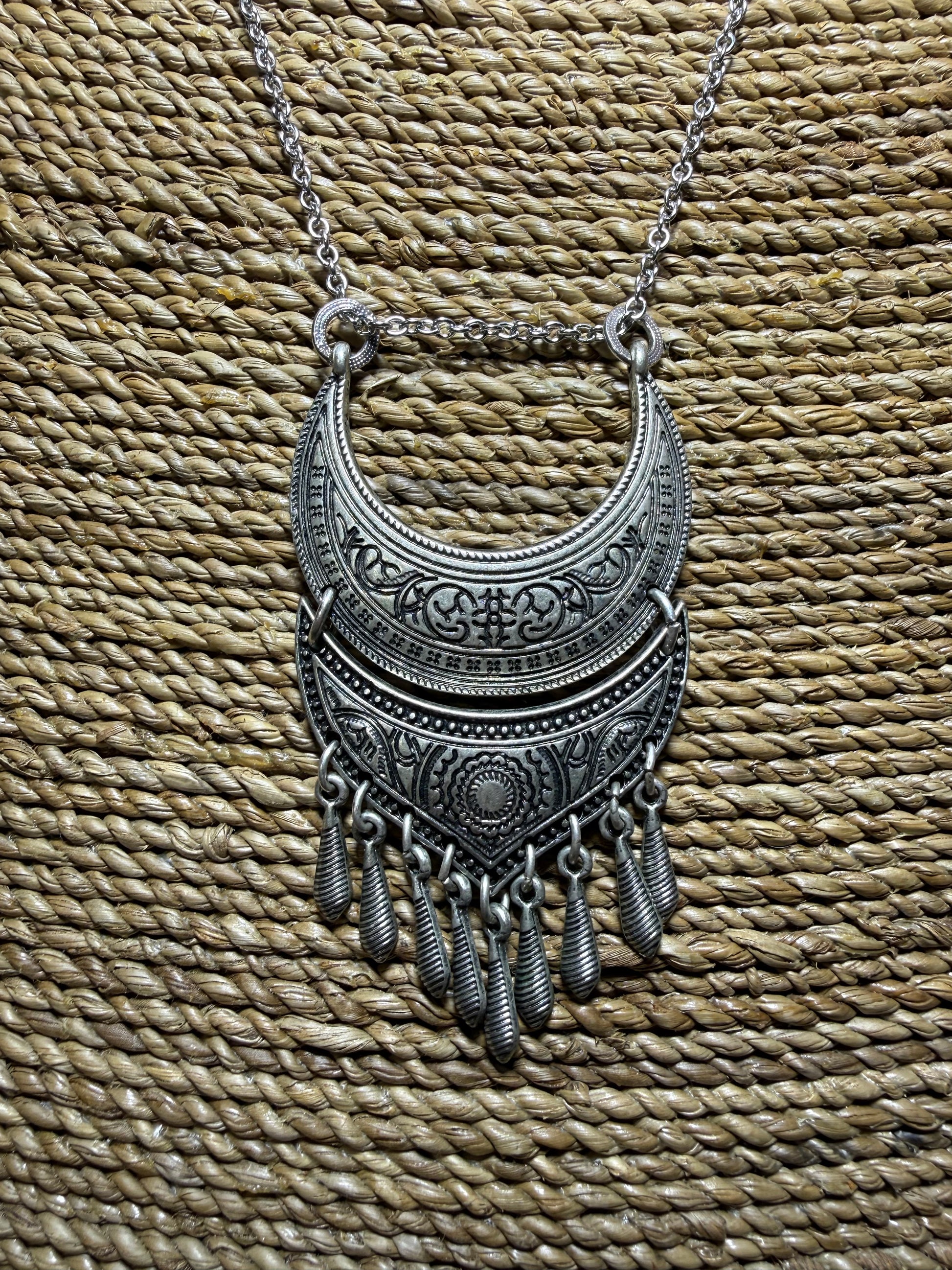 Ethnic Pendant Necklace - Oxidised Silver Tone - Ceredigion Dreadlocks