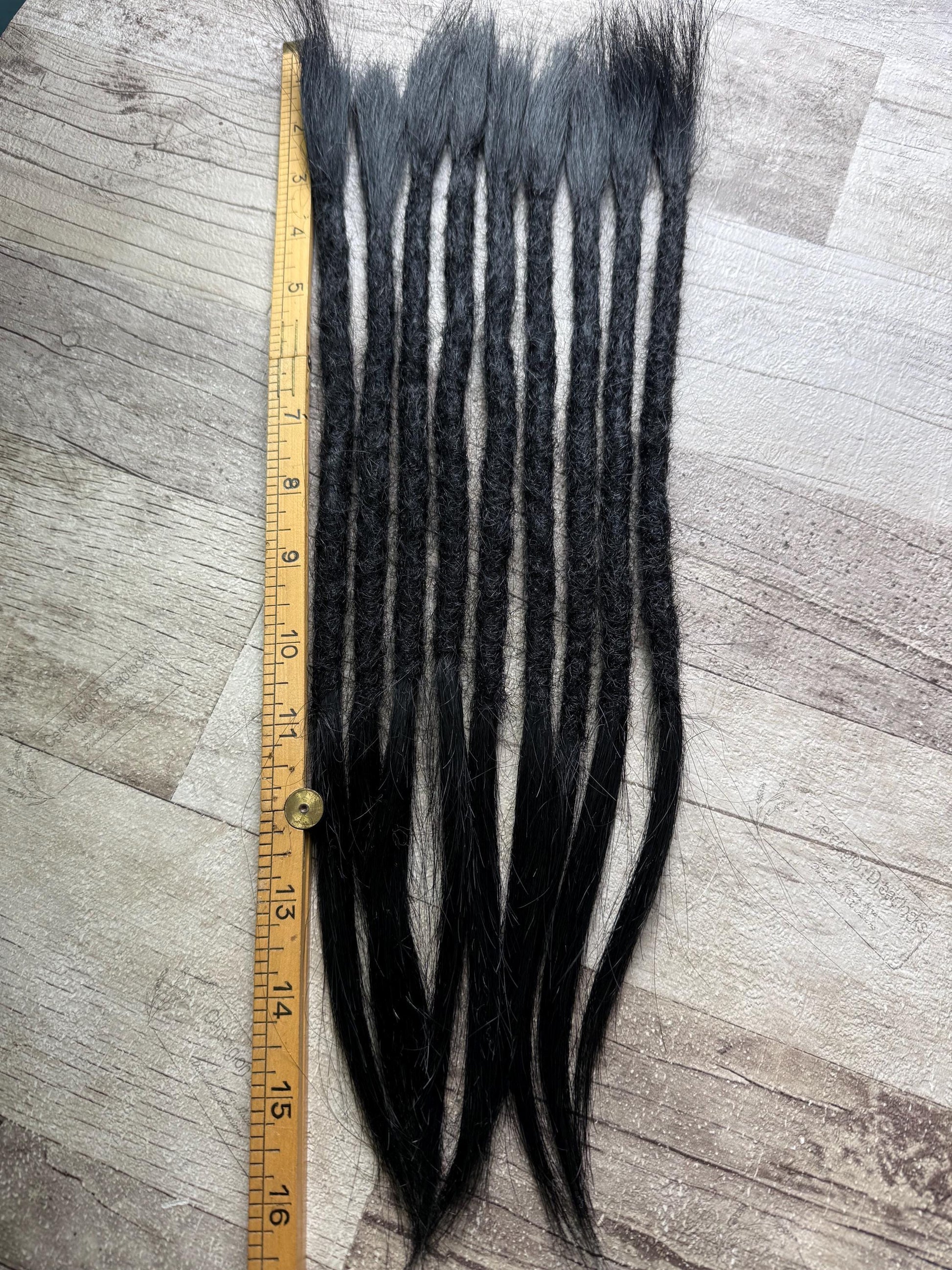 Chunky Black Yaki 15 Inch Extensions - Ceredigion Dreadlocks