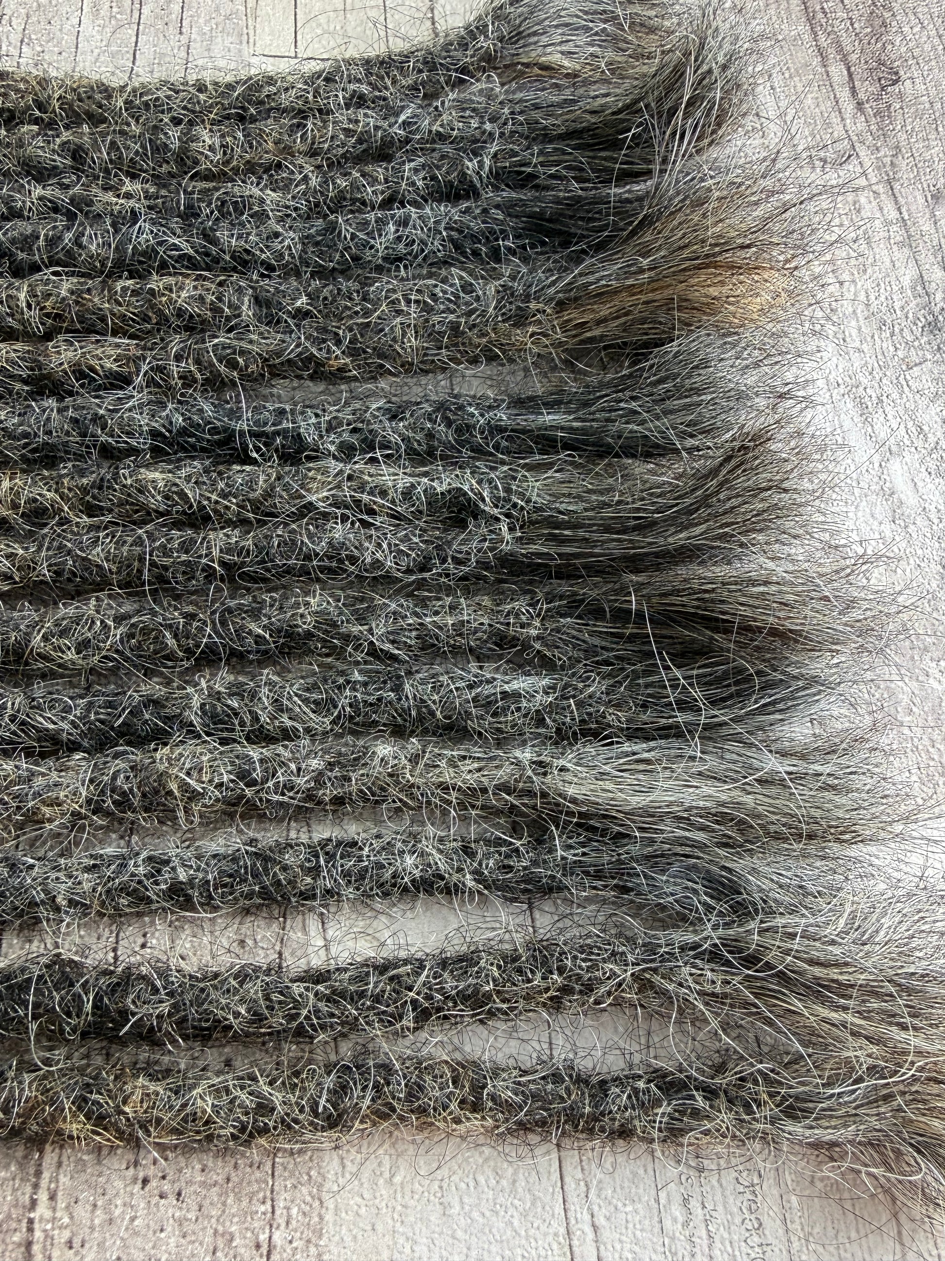 Raw Salt & Pepper Dreadlock Extensions 18 Inch - Ceredigion Dreadlocks