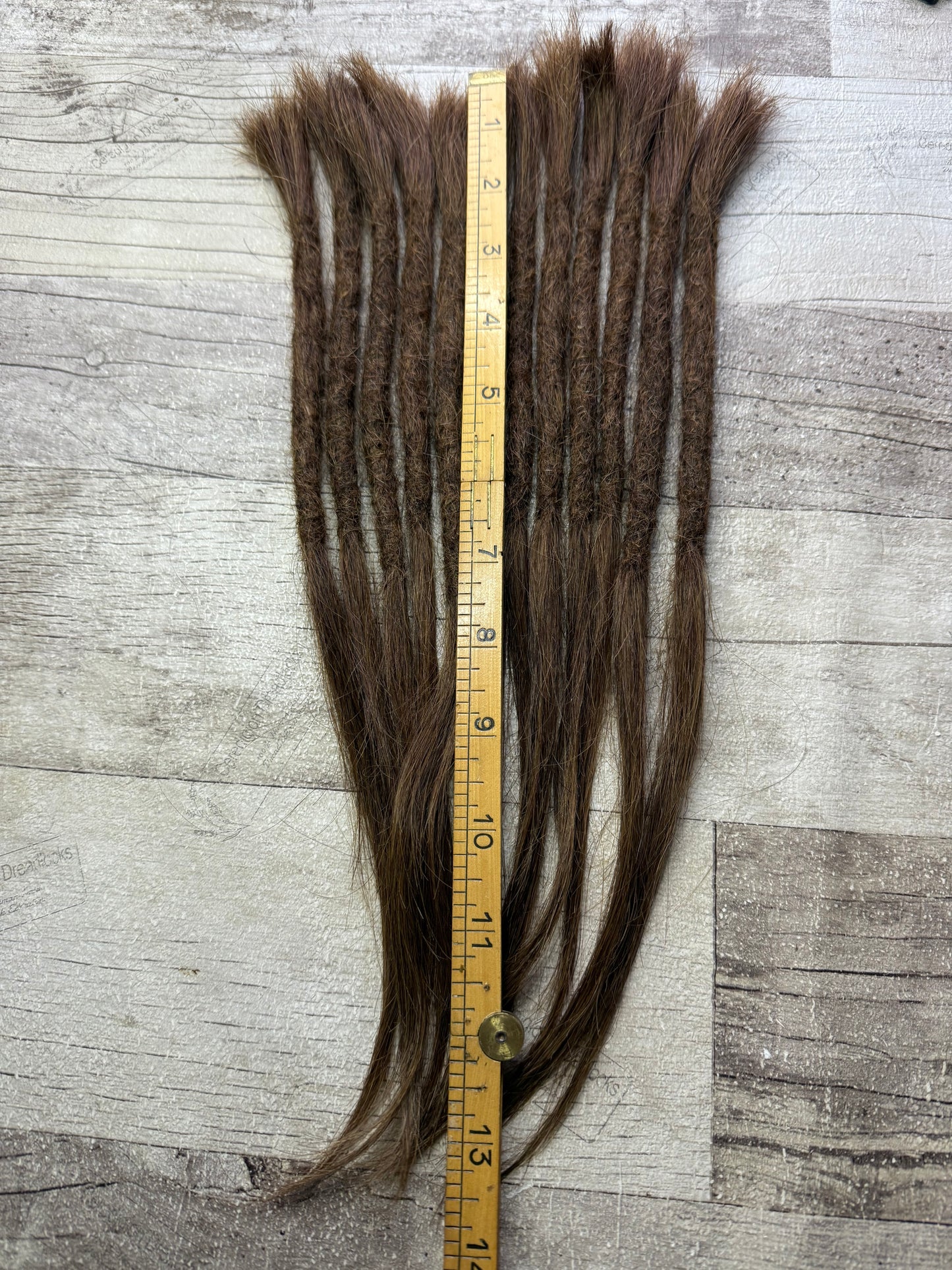 Medium Brown Straight Dreadlock Extensions 13 Inch
