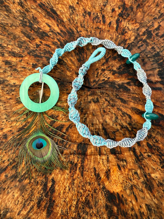 Macrame Hair Wrap - Peacock