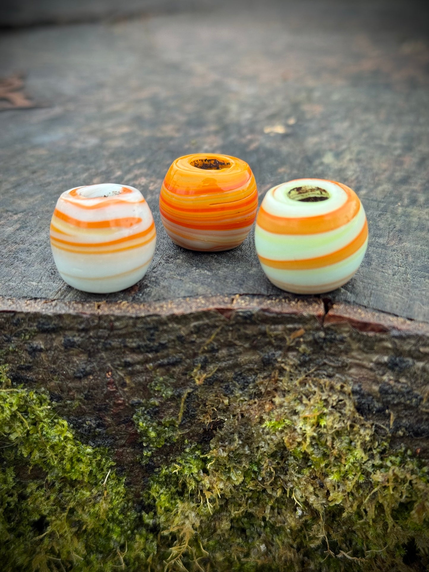 Ceramic Dreadlock Beads - Orange
