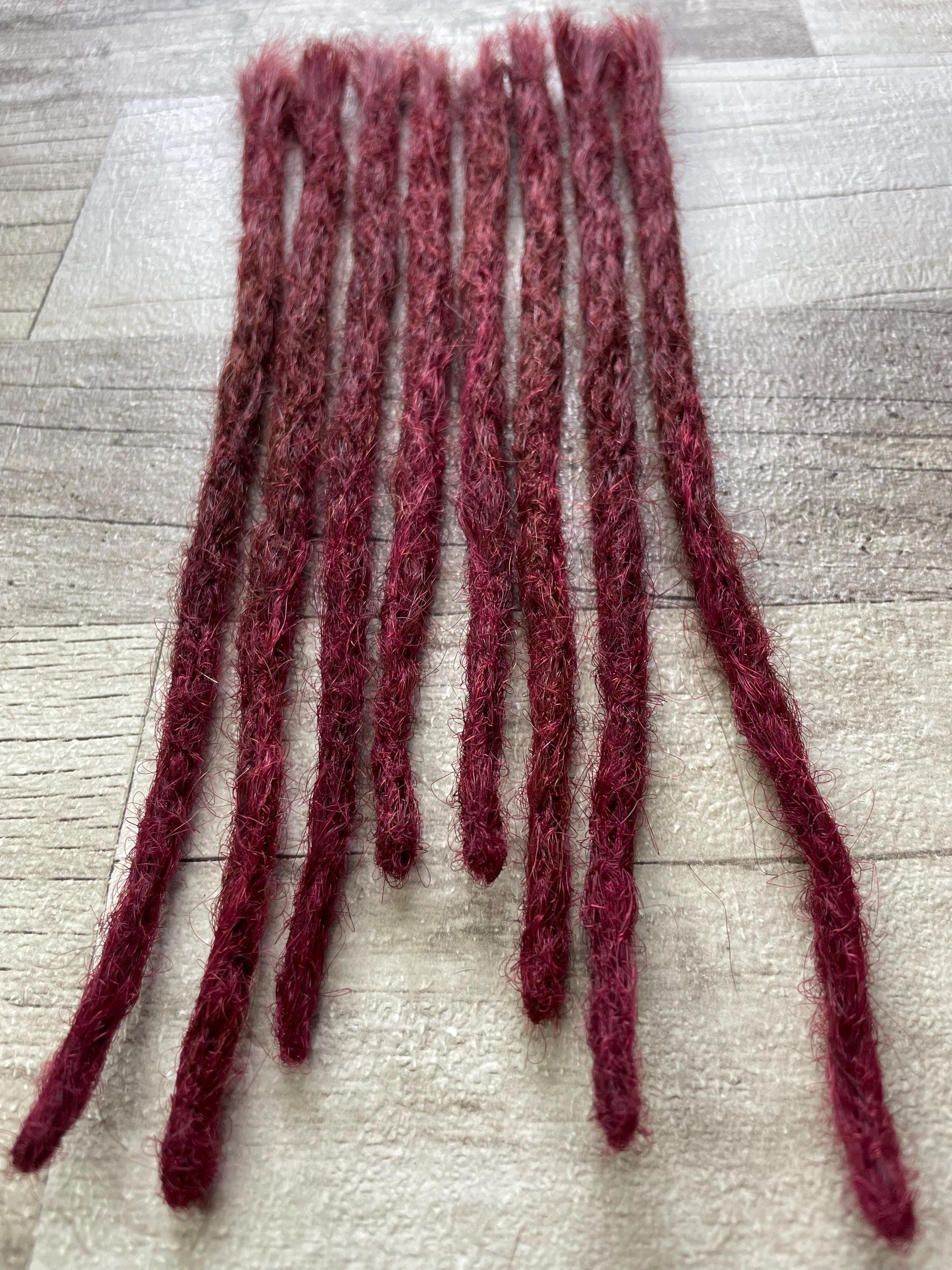 Violet Red Blunt Tip 10 Inch Extensions - Ceredigion Dreadlocks