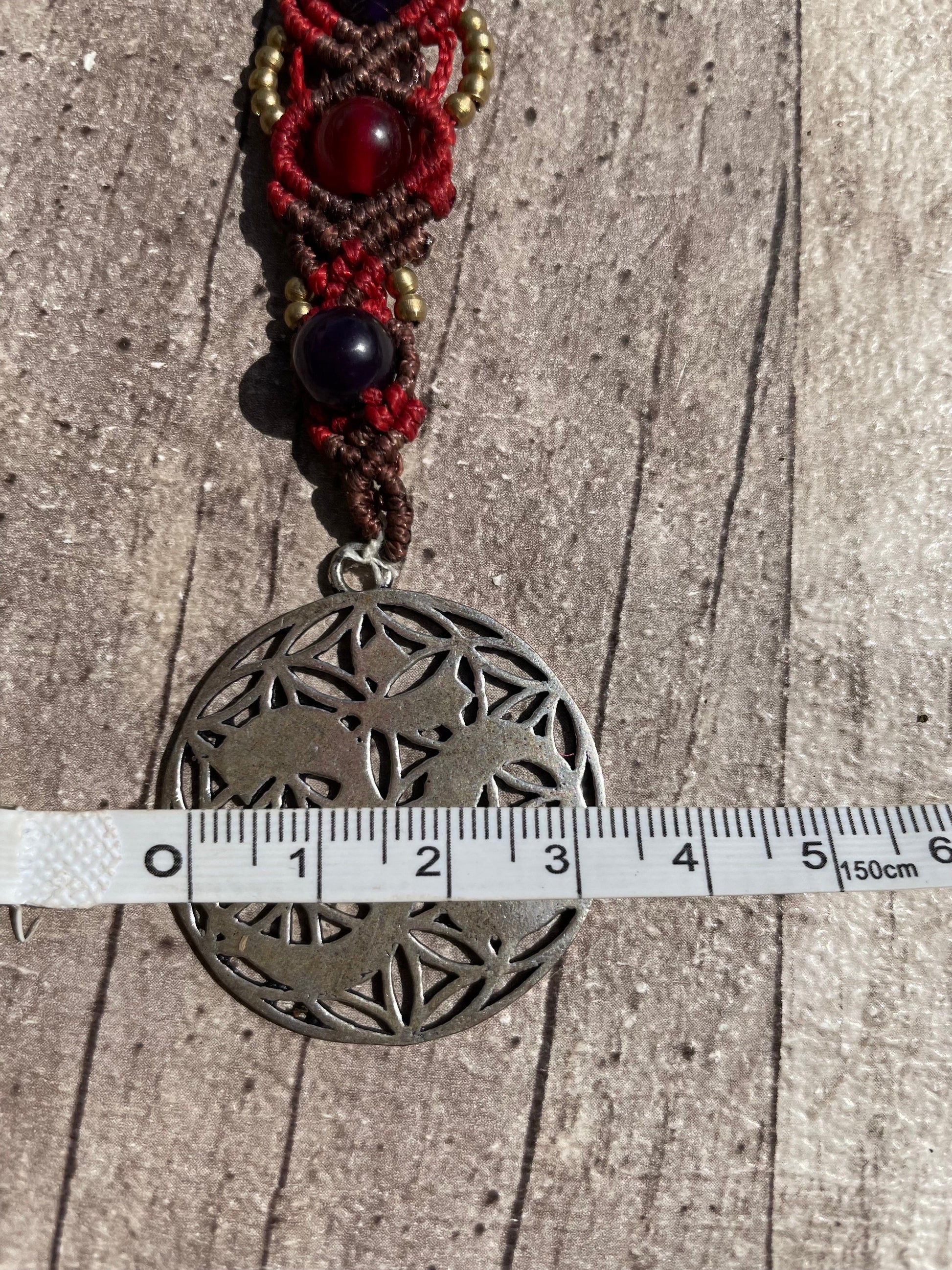 Macrame Hair Wrap Ohm Symbol Dreadlock Accessories 20 Inch - Ceredigion Dreadlocks