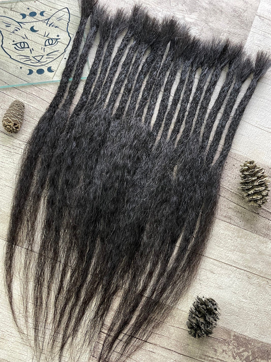 Black Kinky Straight 13 Inch Extensions - Ceredigion Dreadlocks