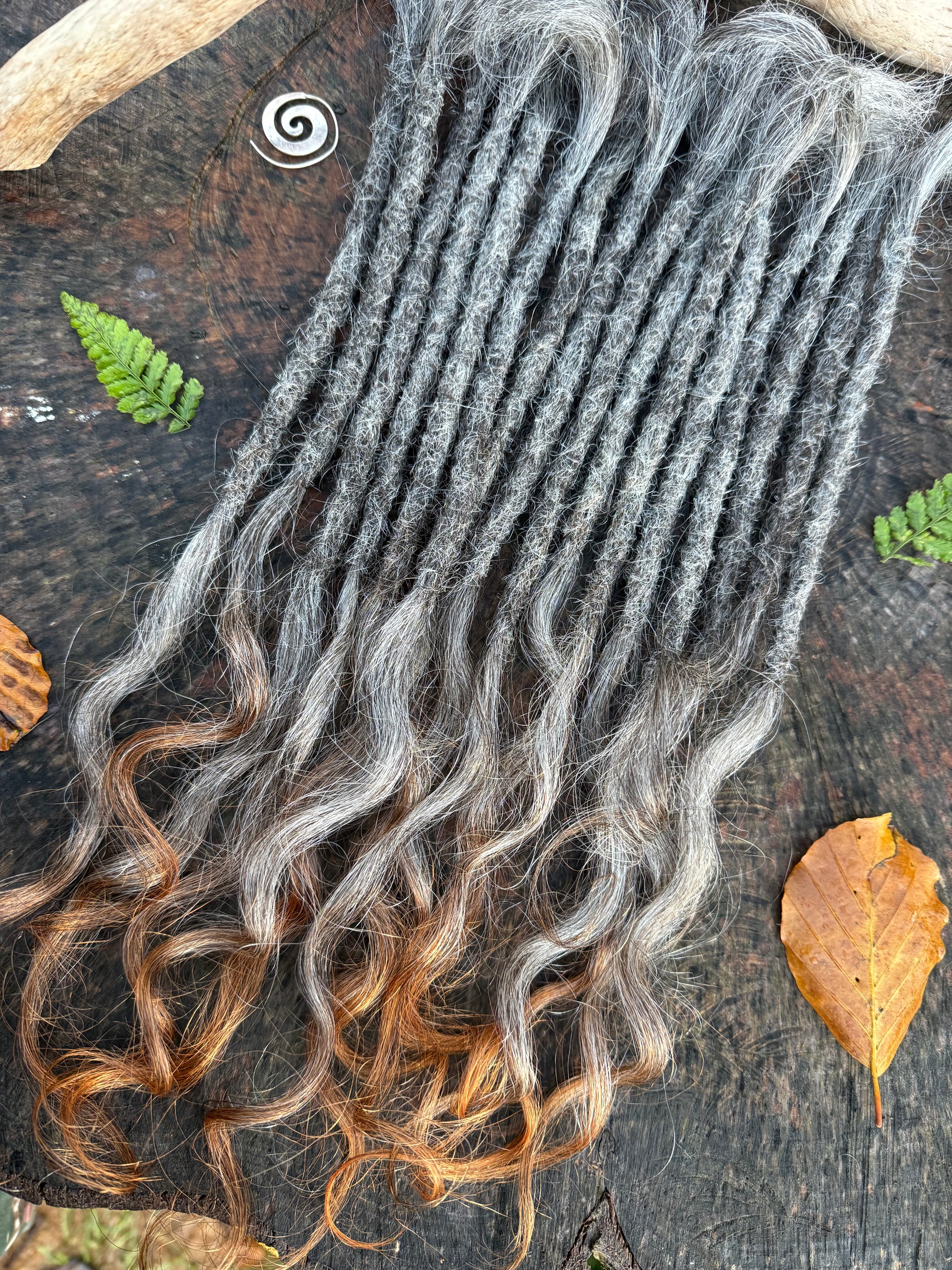 Raw Grey Salt & Pepper 16 inch Extensions - Ceredigion Dreadlocks