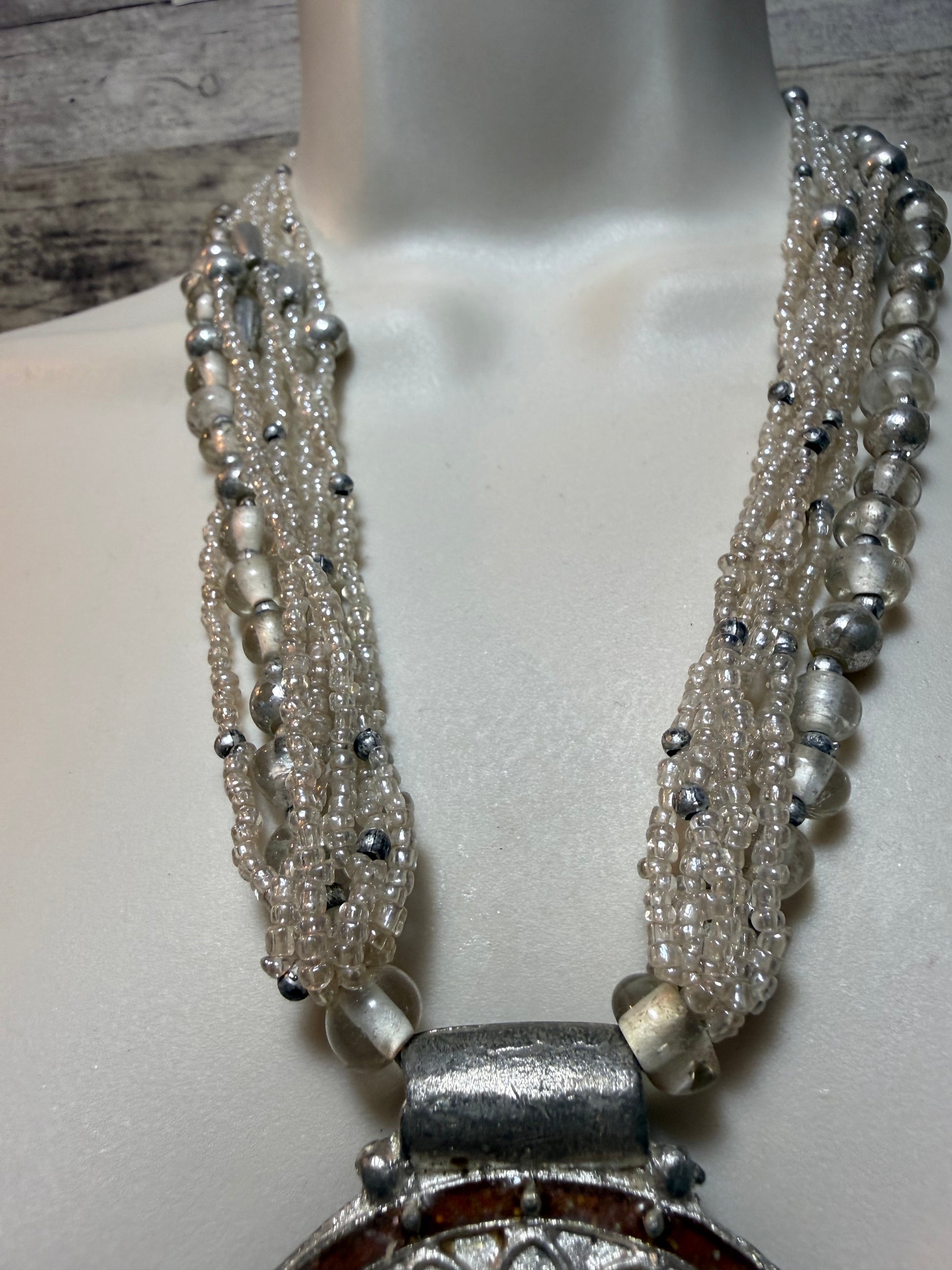 Glass Beaded Flower Necklace - Ceredigion Dreadlocks