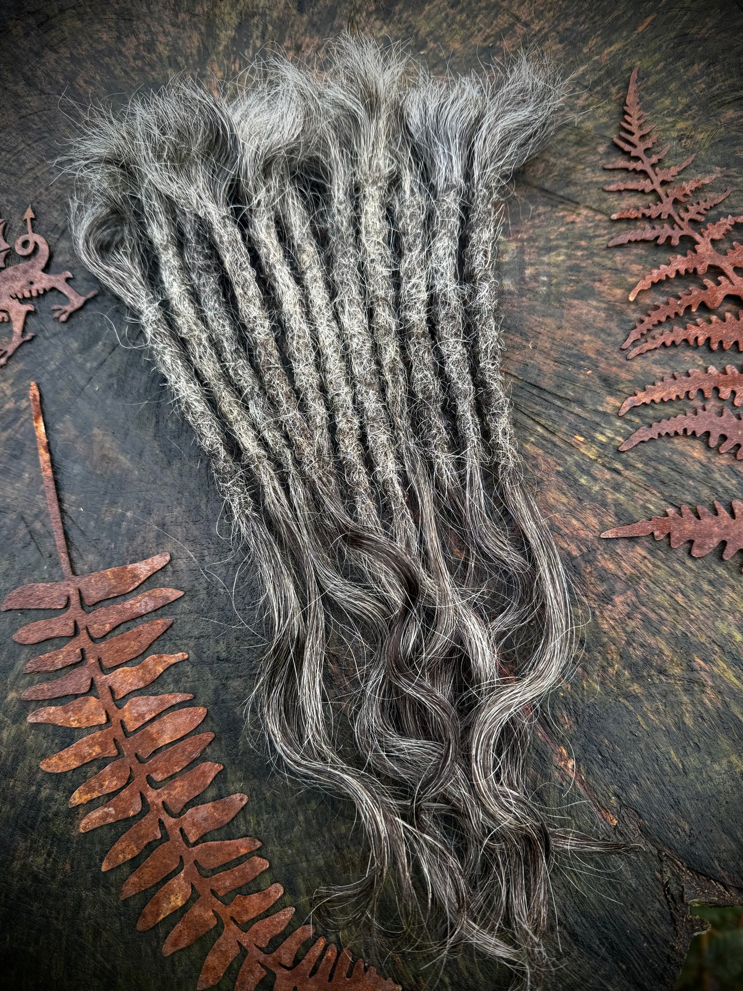 Raw Salt & Pepper Dreadlock Extensions 15 Inch - Ceredigion Dreadlocks