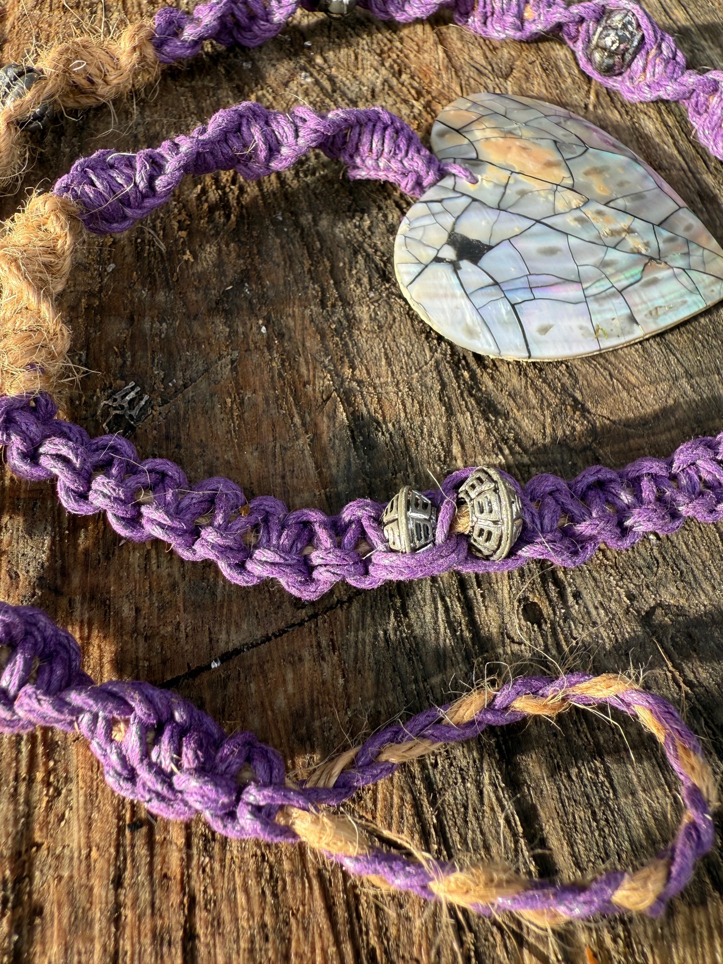 Macrame Hair Wrap - Purple - Ceredigion Dreadlocks