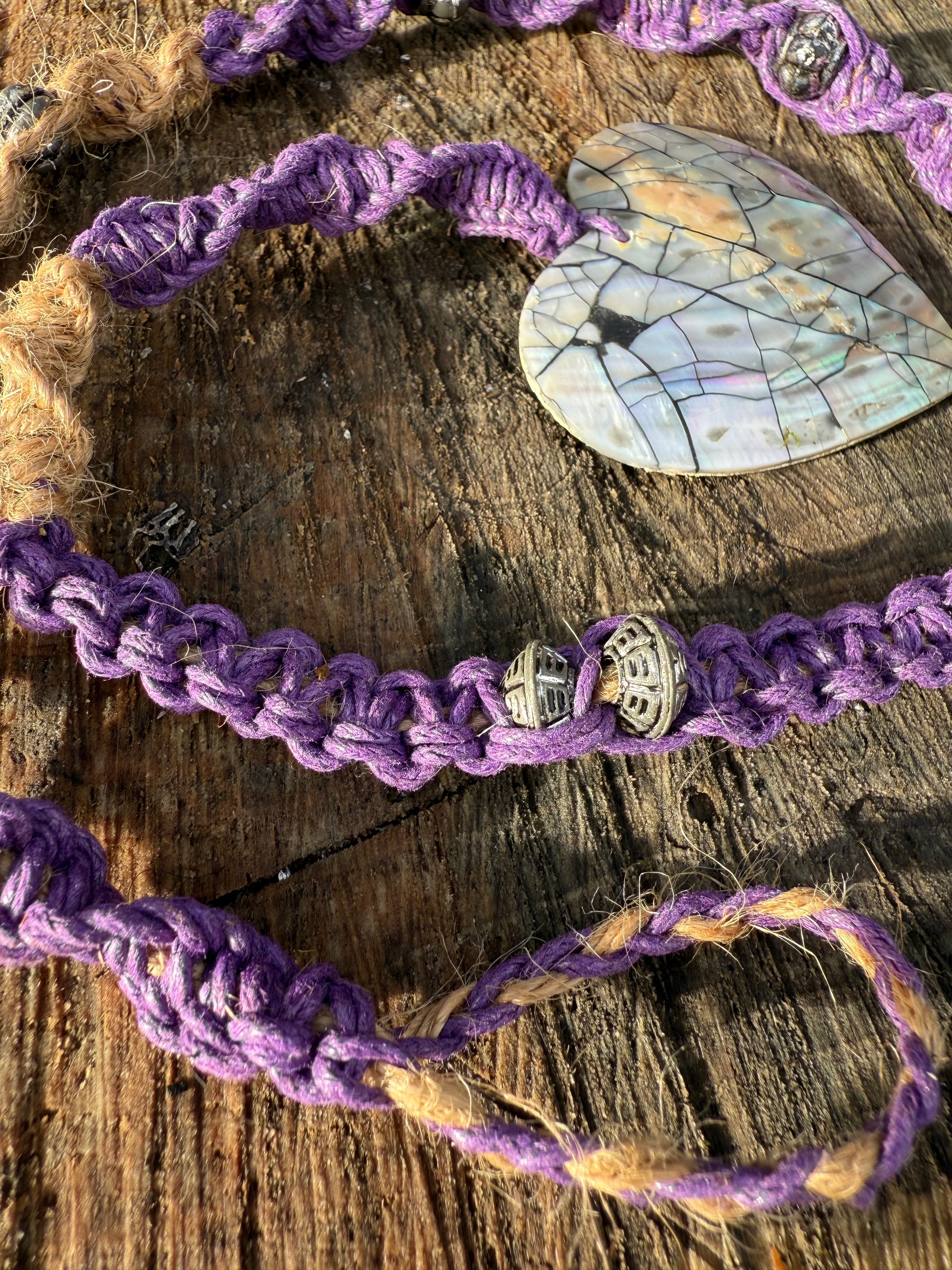 Macrame Hair Wrap - Purple - Ceredigion Dreadlocks