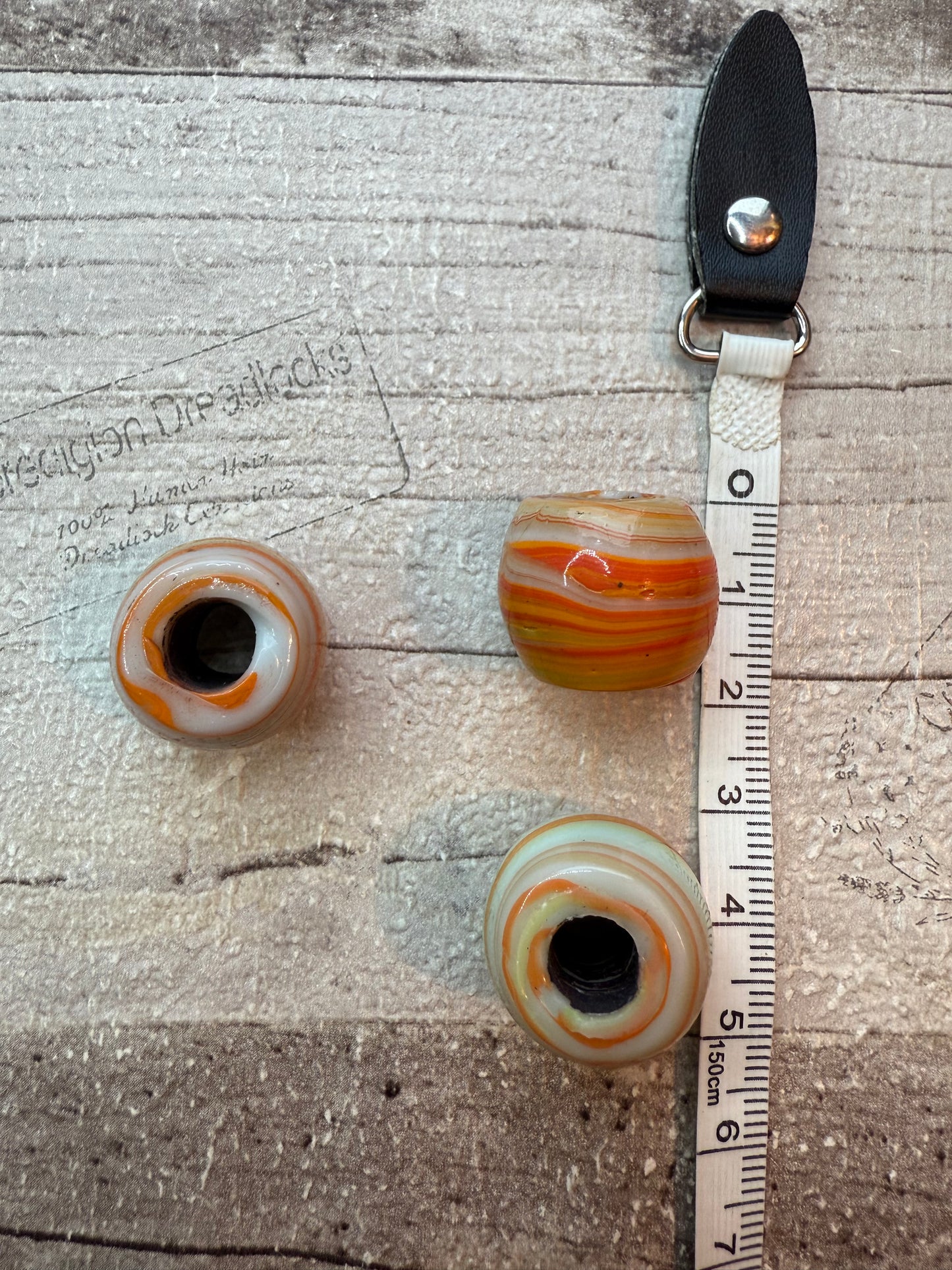 Ceramic Dreadlock Beads - Orange