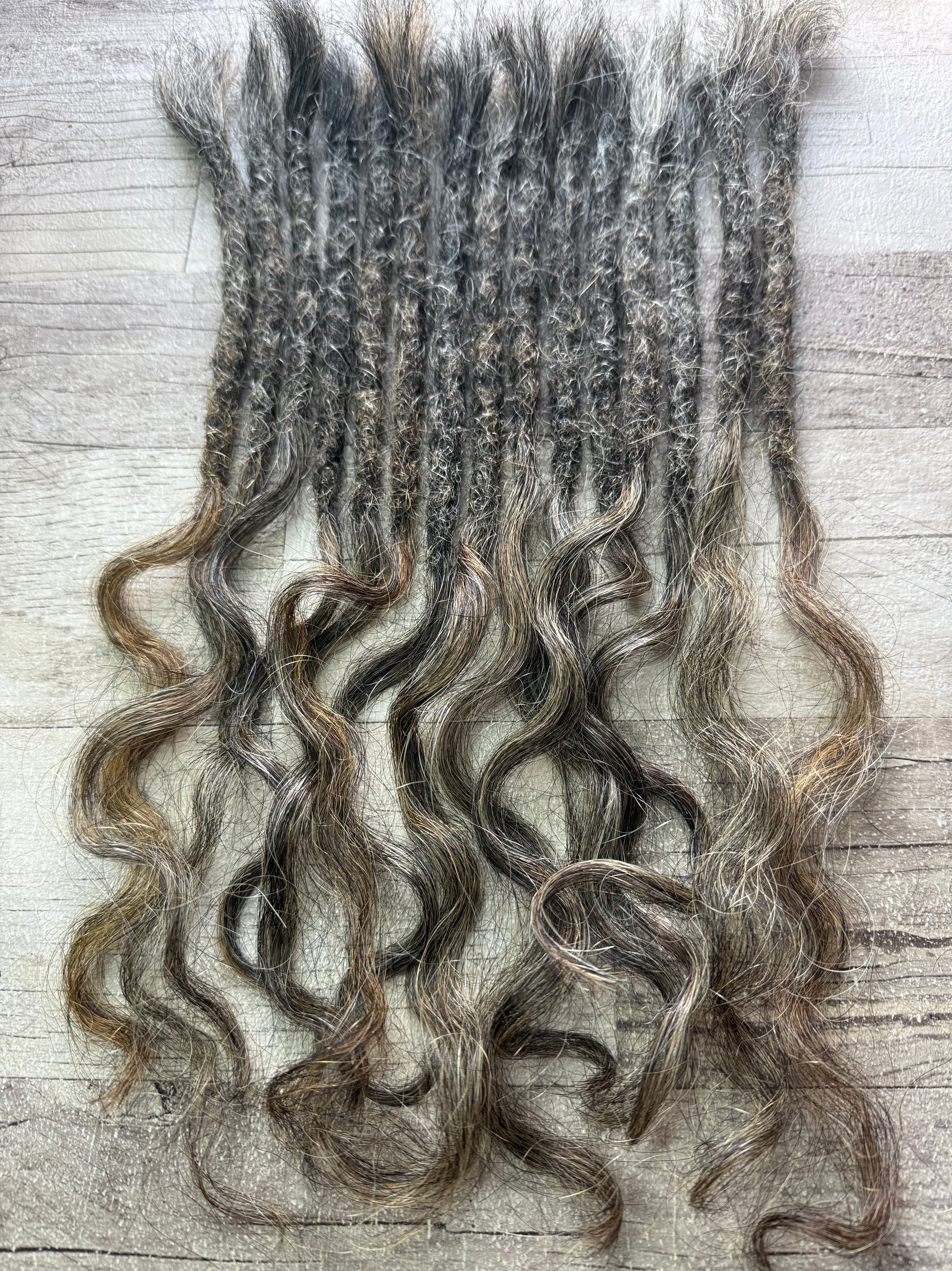 Raw Salt & Pepper Dreadlock Extensions 18 Inch - Ceredigion Dreadlocks