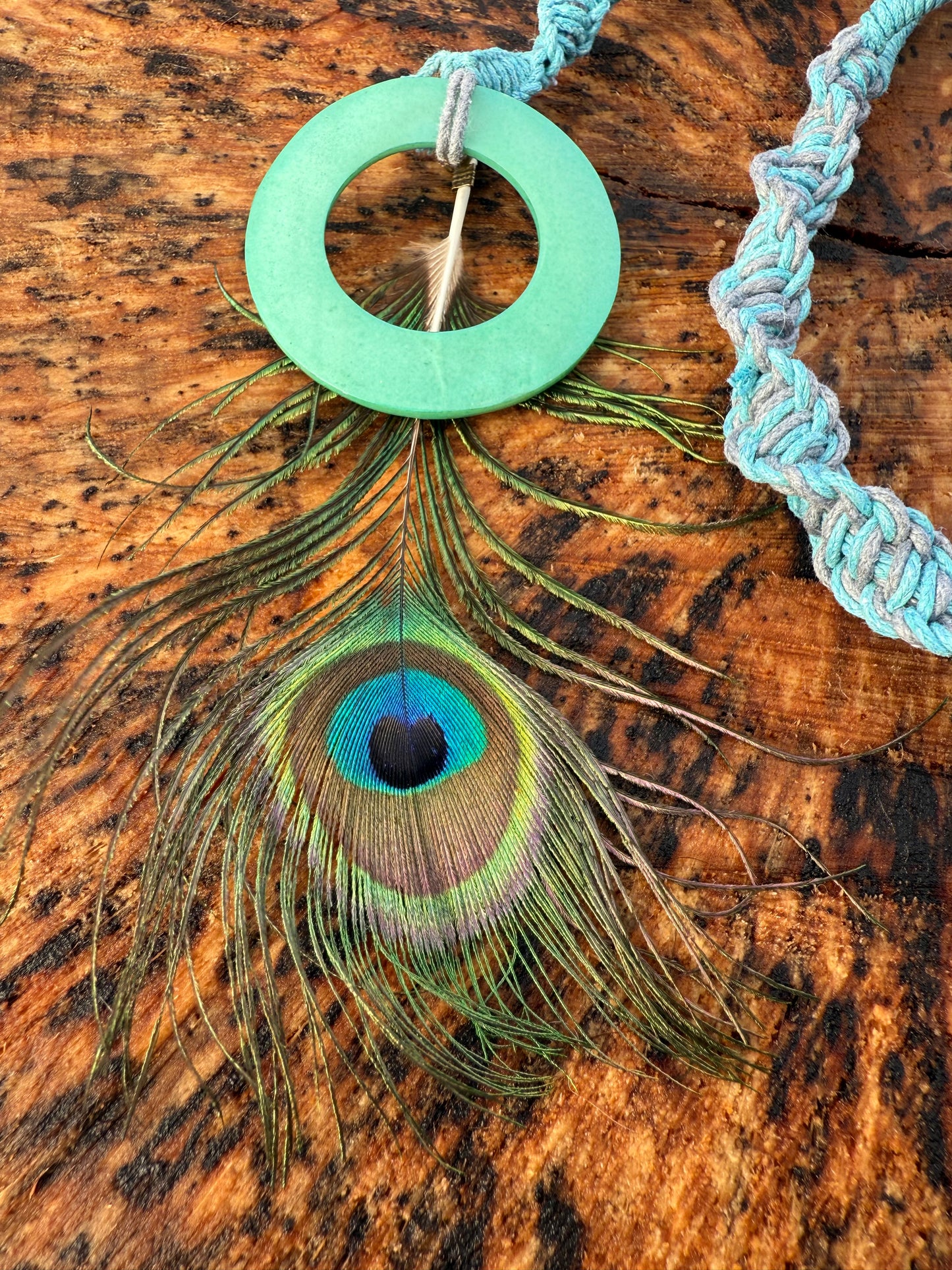 Macrame Hair Wrap - Peacock