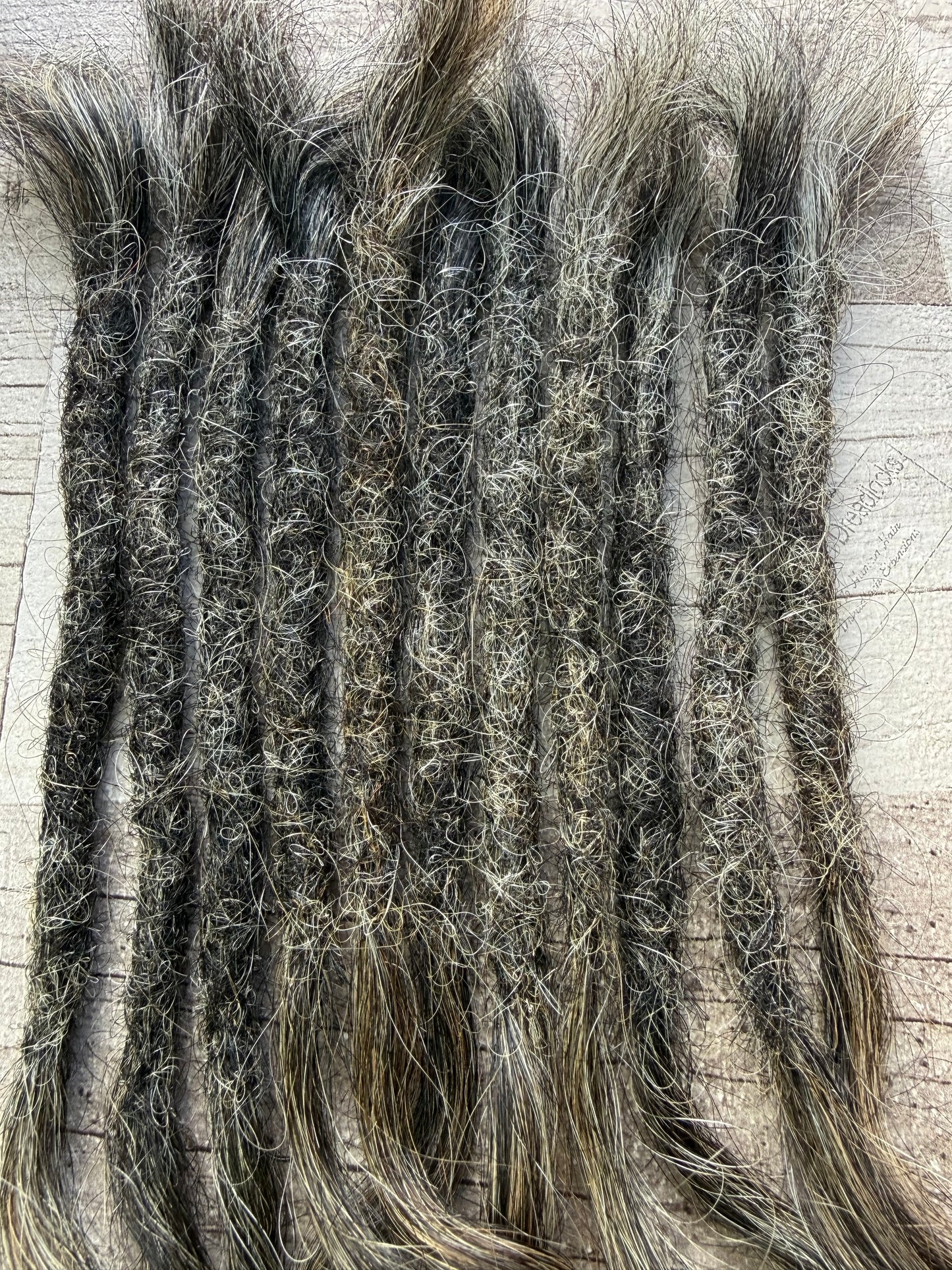 Raw Salt & Pepper Dreadlock Extensions 18 Inch - Ceredigion Dreadlocks