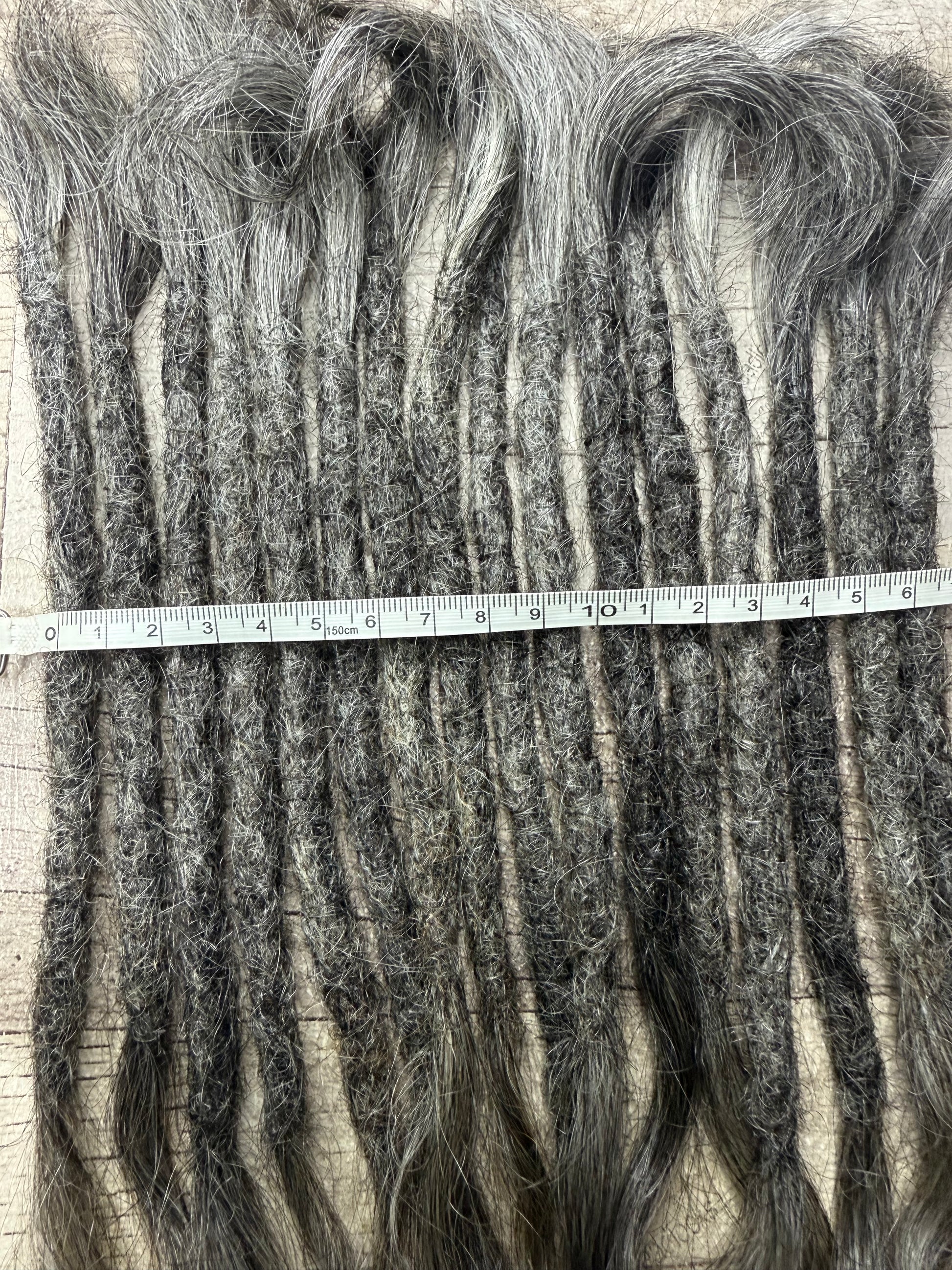 Raw Grey Salt & Pepper 16 inch Extensions - Ceredigion Dreadlocks