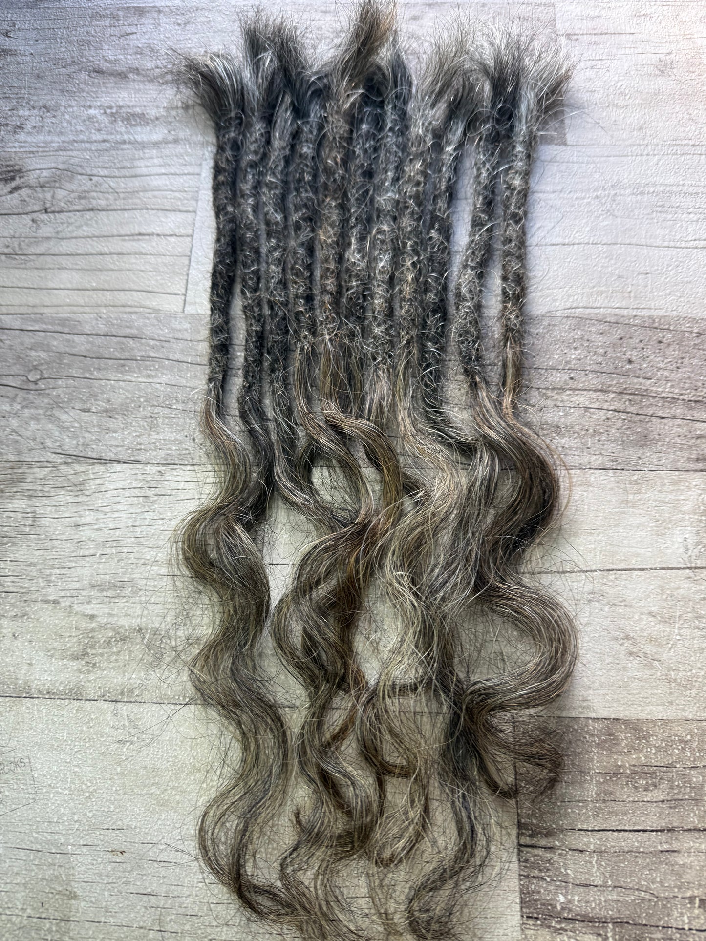 Raw Salt & Pepper Dreadlock Extensions 18 Inch - Ceredigion Dreadlocks