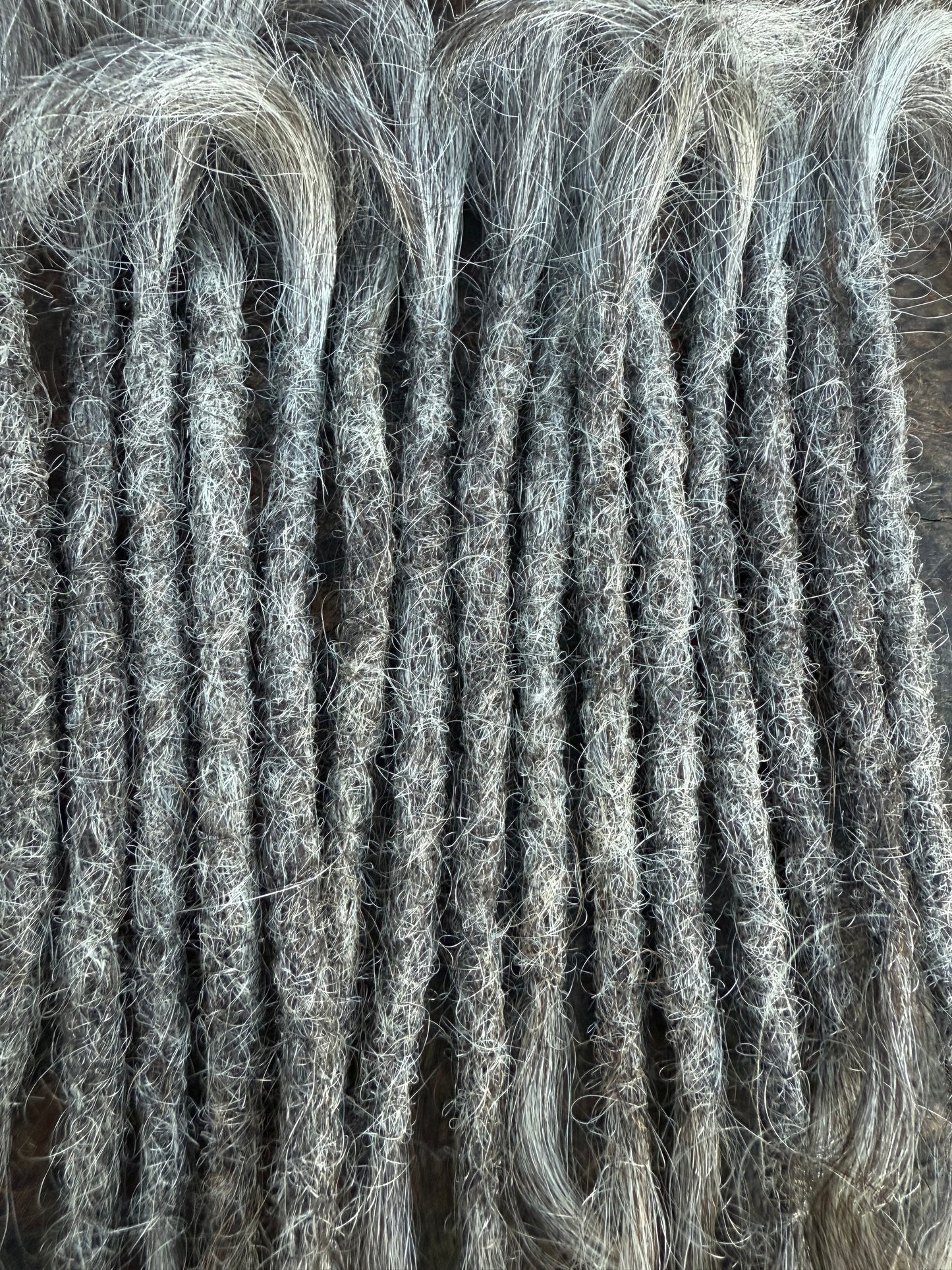 Raw Grey Salt & Pepper 16 inch Extensions - Ceredigion Dreadlocks