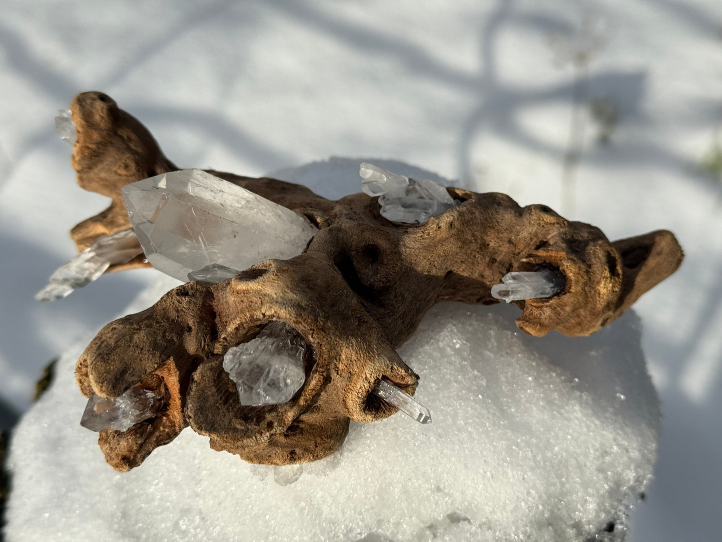 Clear & Faden Quartz Driftwood Sculpture - Ceredigion Dreadlocks