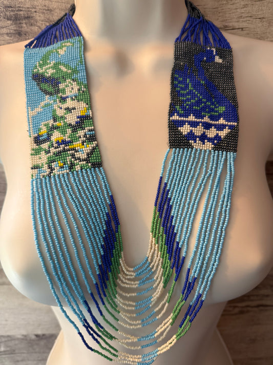 Ethnic Beaded Necklace - Bird