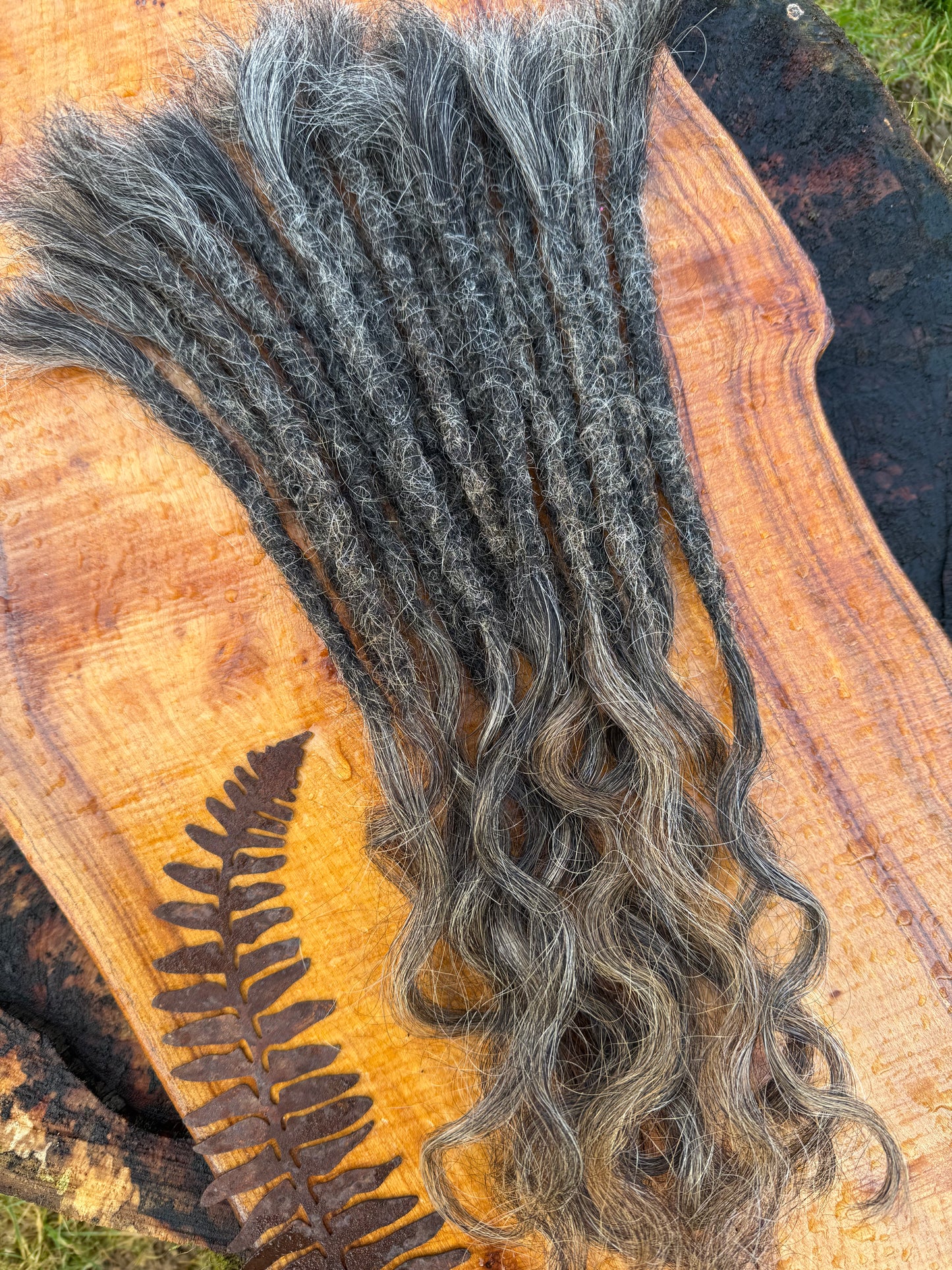 Raw Salt & Pepper Dreadlock Extensions 18 Inch - Ceredigion Dreadlocks