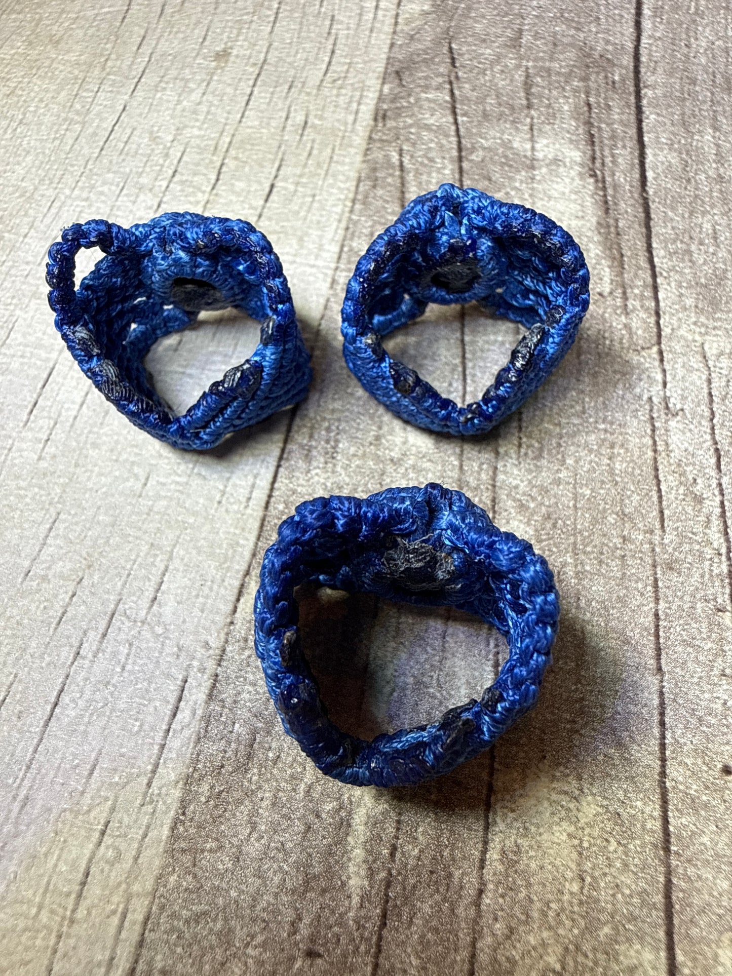 Macrame Hair Cuff / Ring - Lapis Lauzuli - Ceredigion Dreadlocks