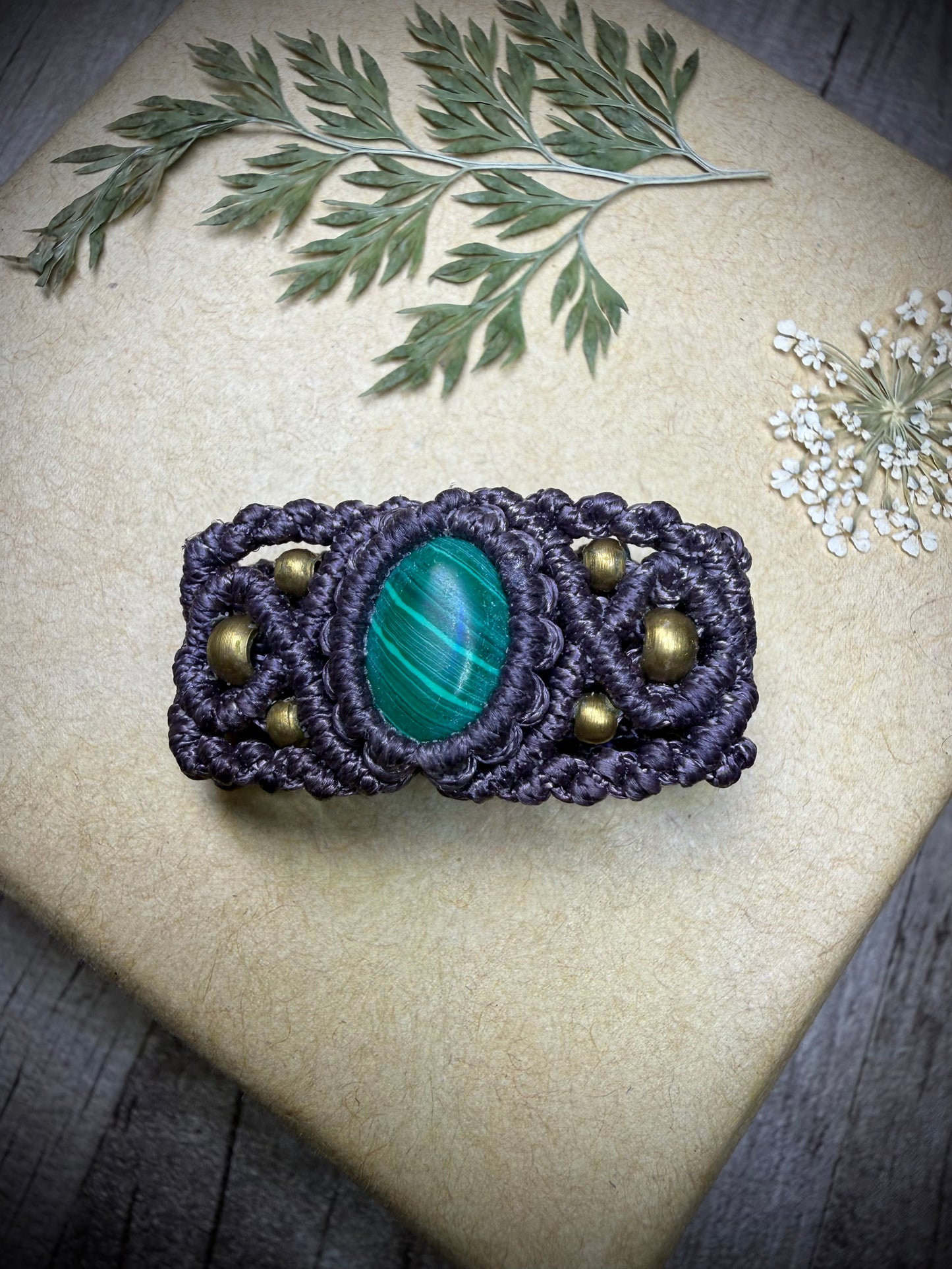 Macrame Hair Cuff / Ring - Brown - Ceredigion Dreadlocks