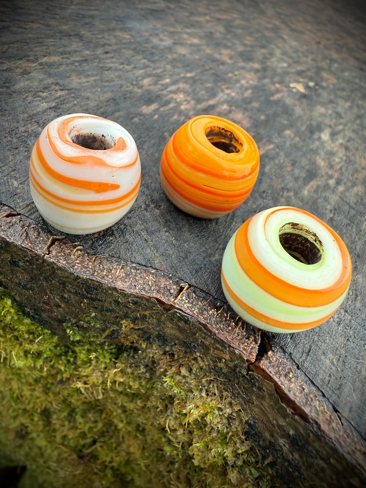 Ceramic Dreadlock Beads - Orange