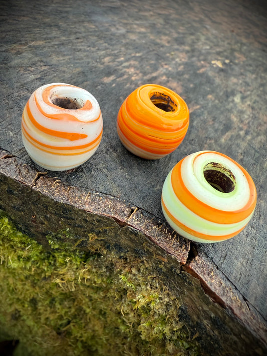 Ceramic Dreadlock Beads - Orange