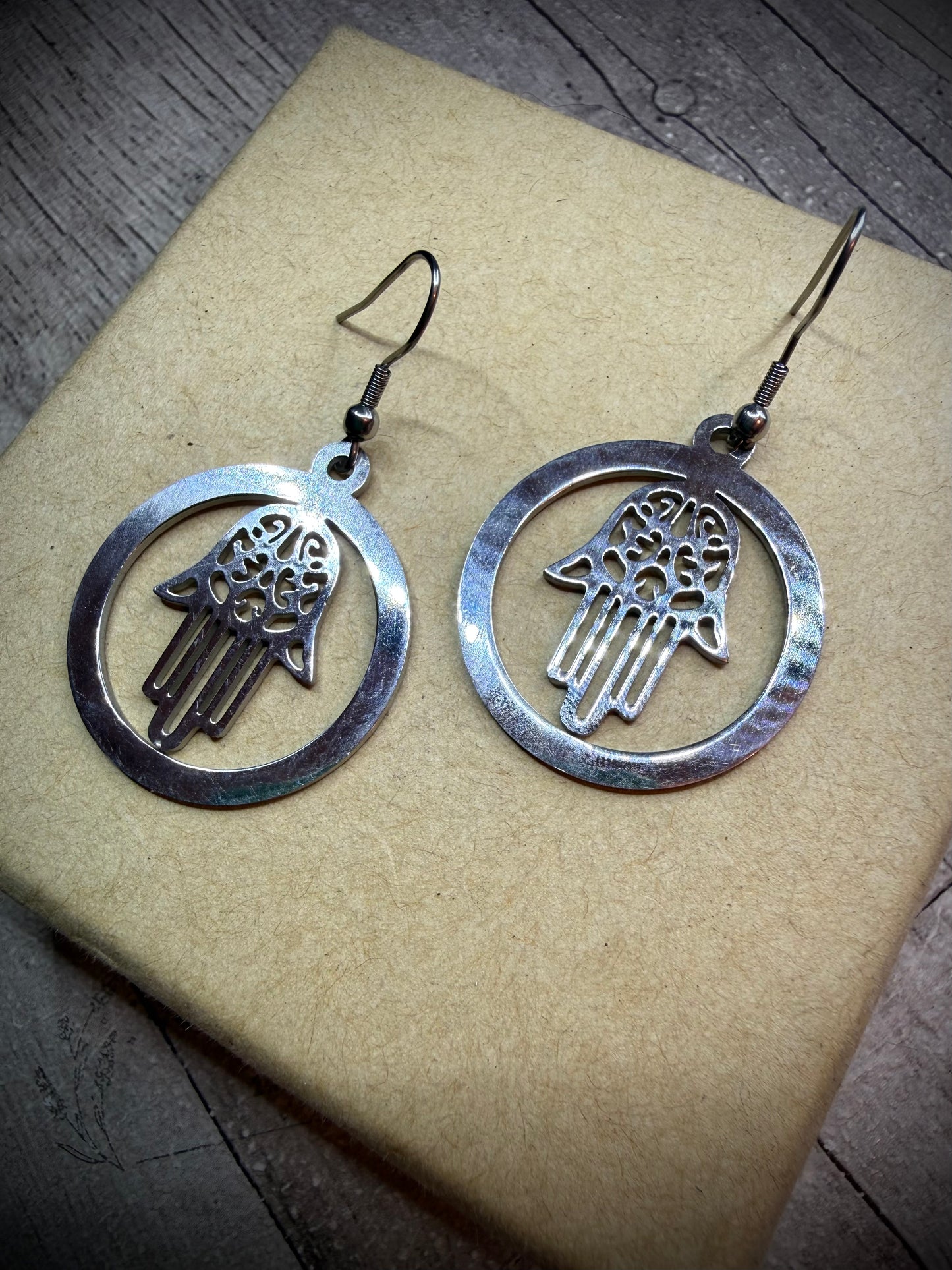 Silver Hamsa Hand Earrings - Ceredigion Dreadlocks