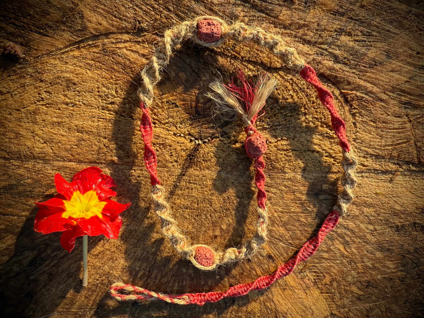 Macrame Hair Wrap - Scented Berry Red - Ceredigion Dreadlocks