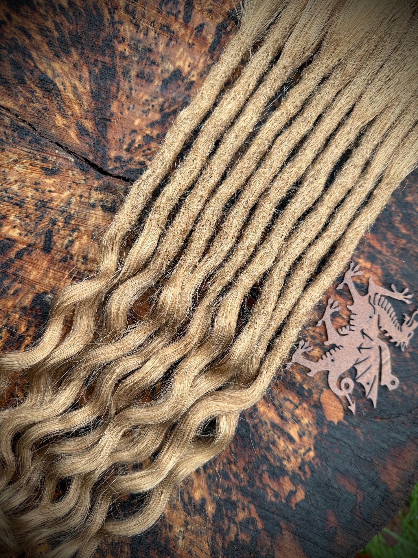 Medium Blonde Curly Dreadlock Extensions