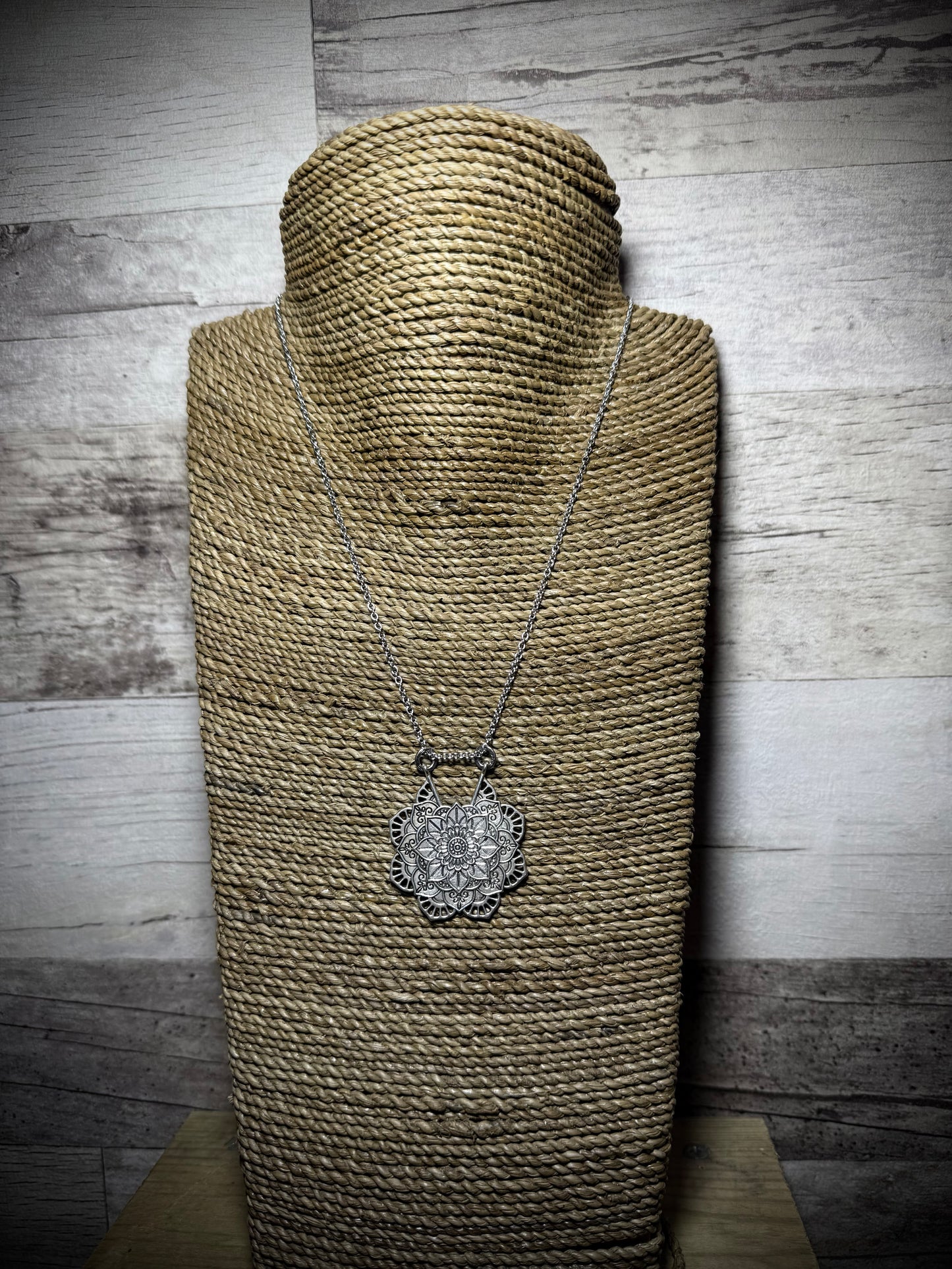 Mandala Pendant Necklace - Silver Tone - Ceredigion Dreadlocks