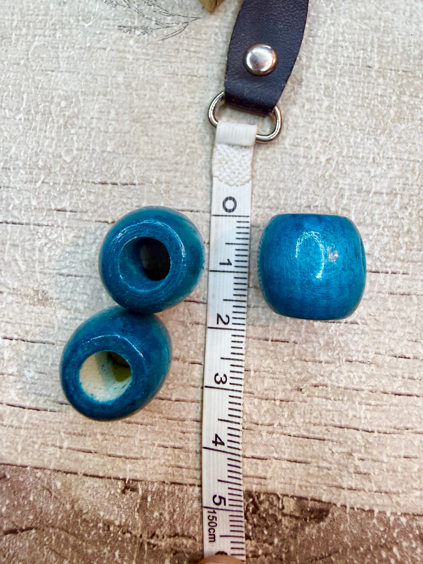 Wooden Beads - Blue 8mm Hole - Ceredigion Dreadlocks