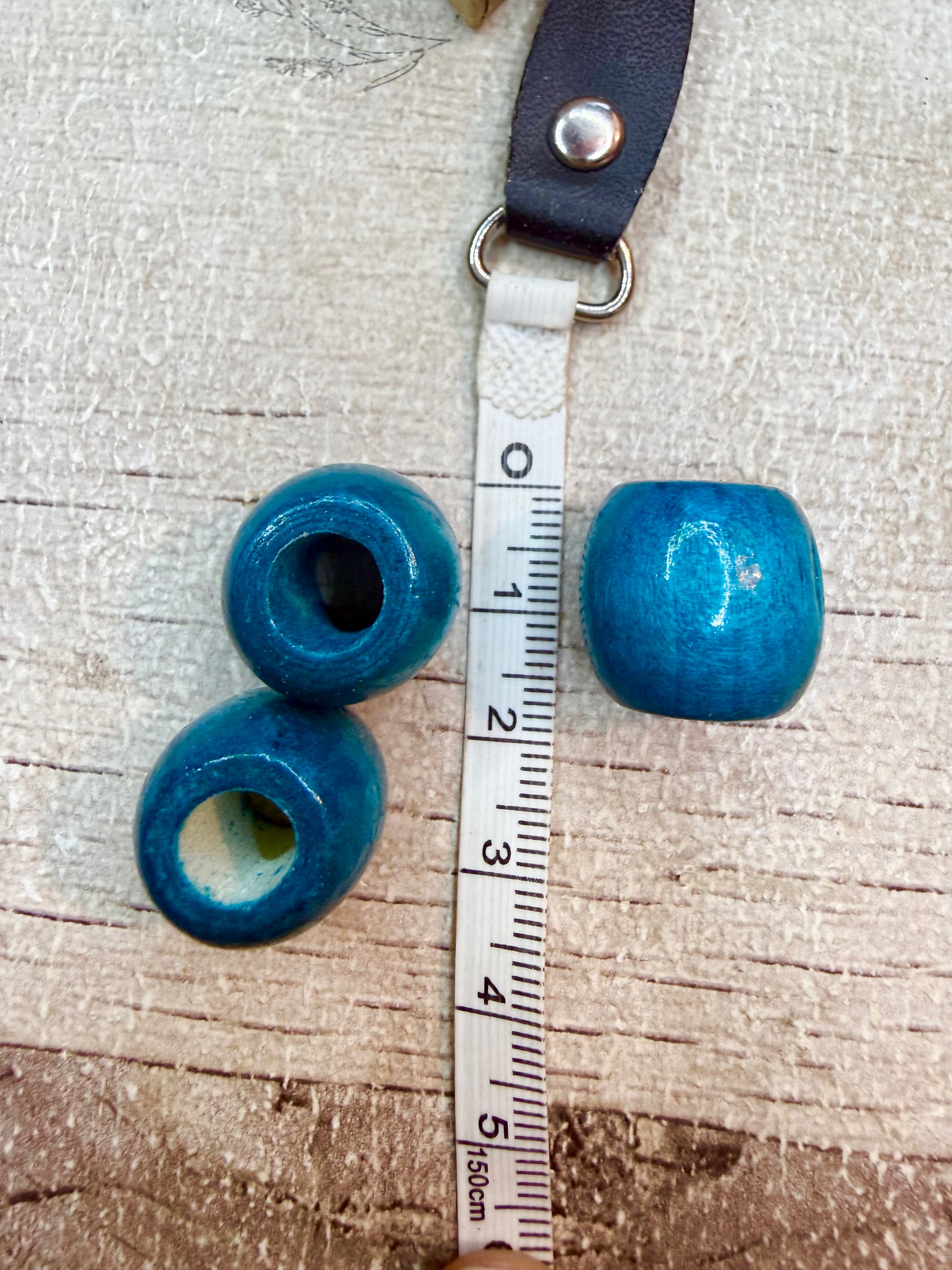 Wooden Beads - Blue 8mm Hole - Ceredigion Dreadlocks