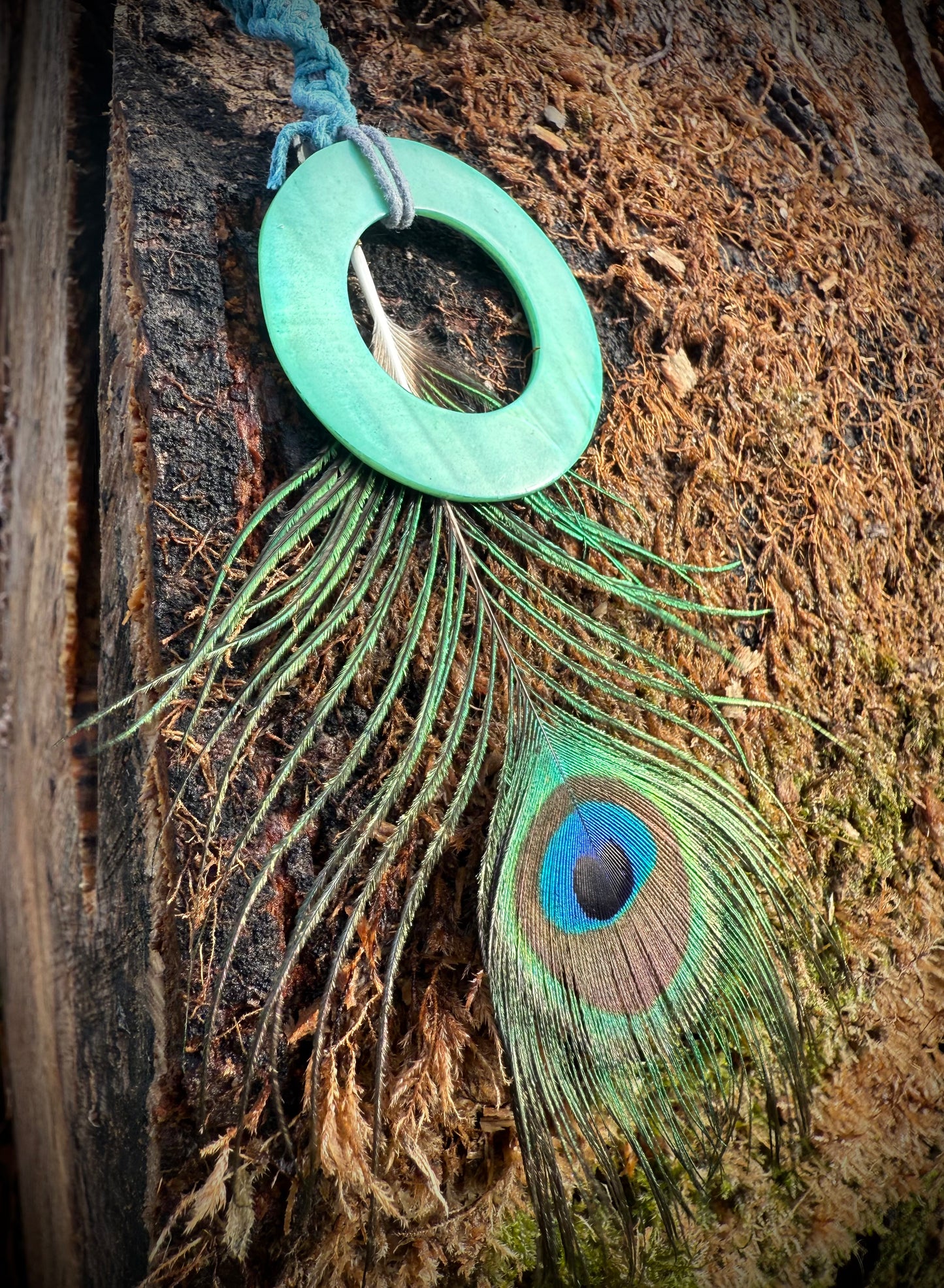Macrame Hair Wrap - Peacock