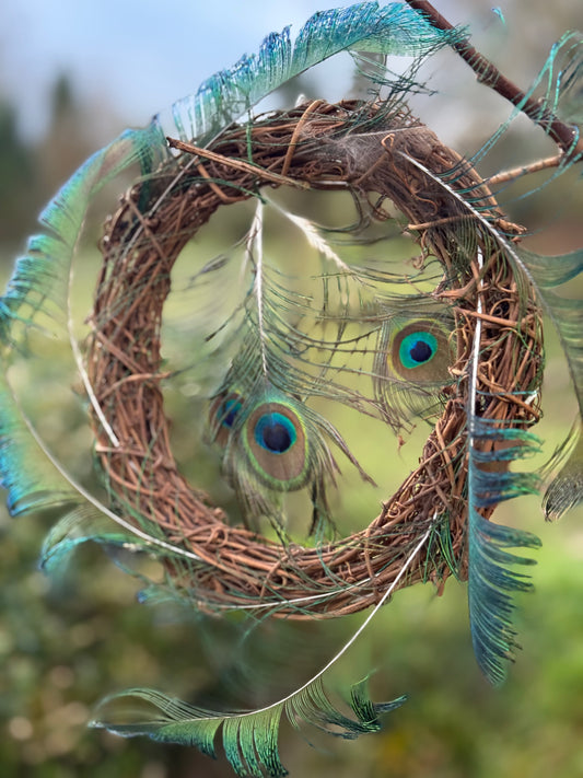 Peacock Feather Wreath