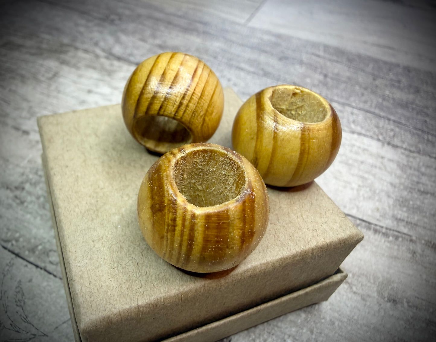 Wooden Beads - Natural 1cm Hole - Ceredigion Dreadlocks