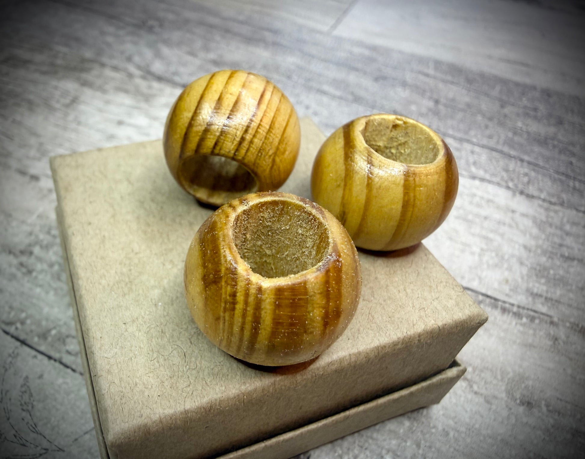 Wooden Beads - Natural 1cm Hole - Ceredigion Dreadlocks