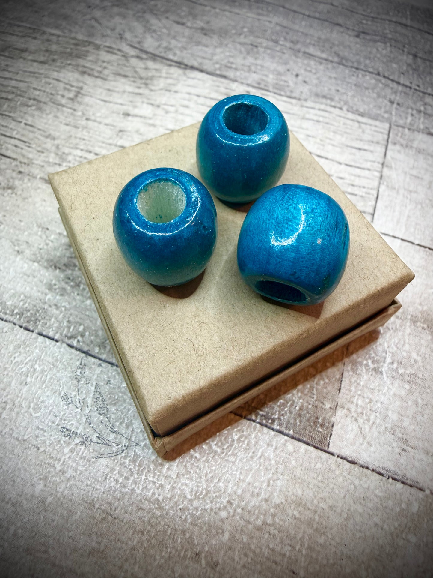 Wooden Beads - Blue 8mm Hole - Ceredigion Dreadlocks
