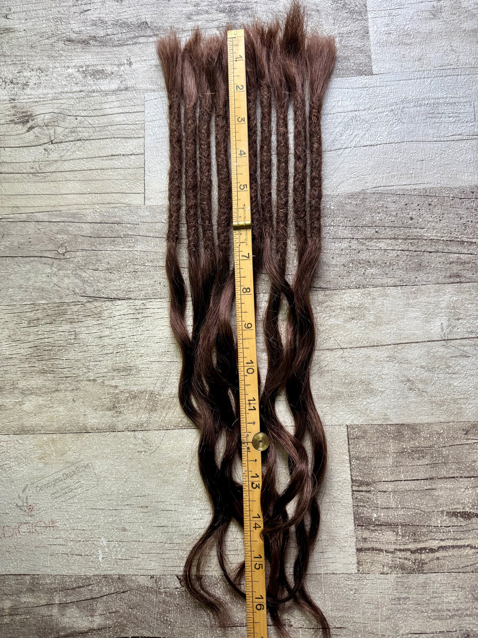 Medium Brown Wave Dreadlock Extensions 13 or 17 Inch - Ceredigion Dreadlocks