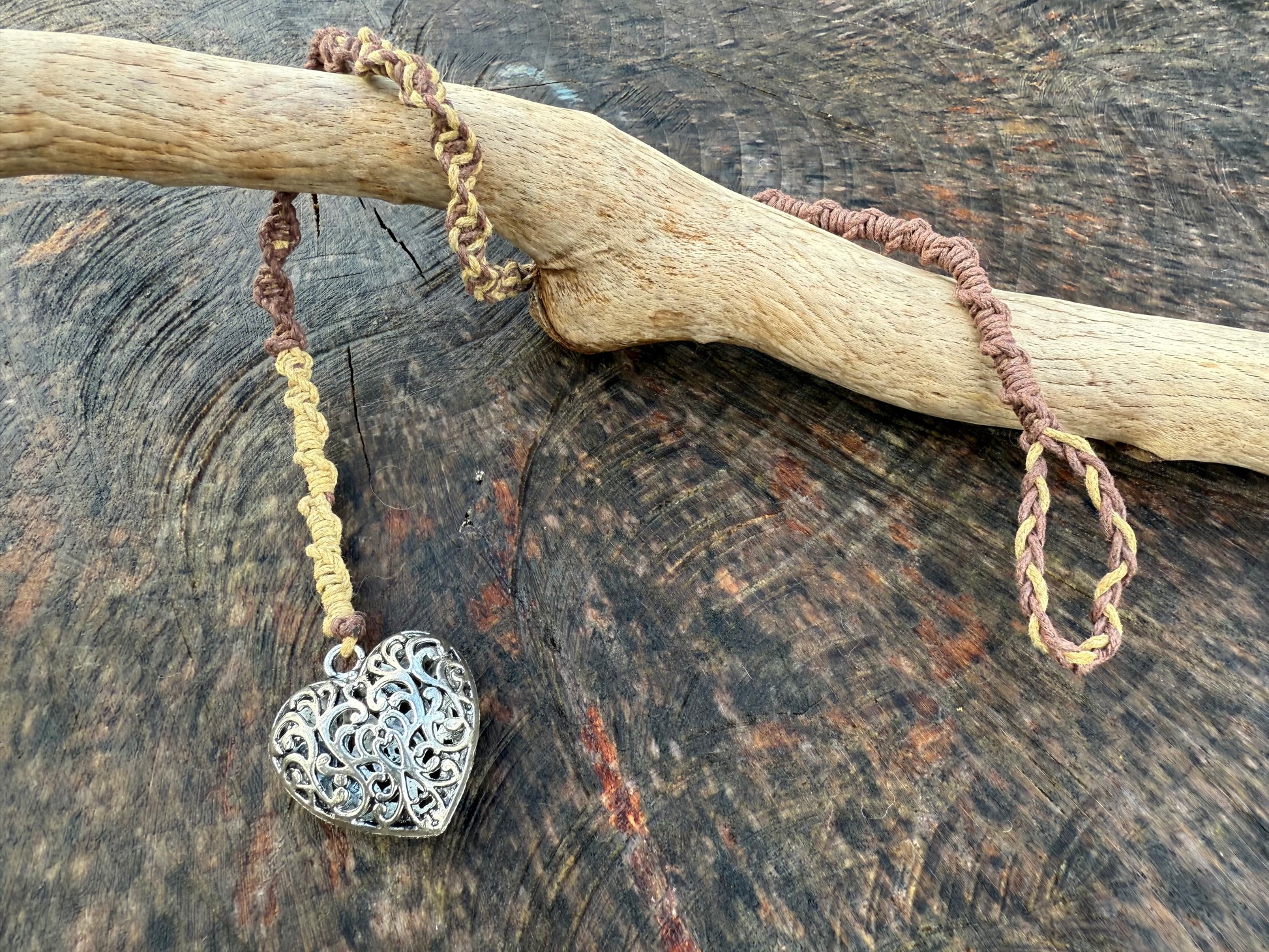 Macrame Hair Wrap - Heart - Ceredigion Dreadlocks