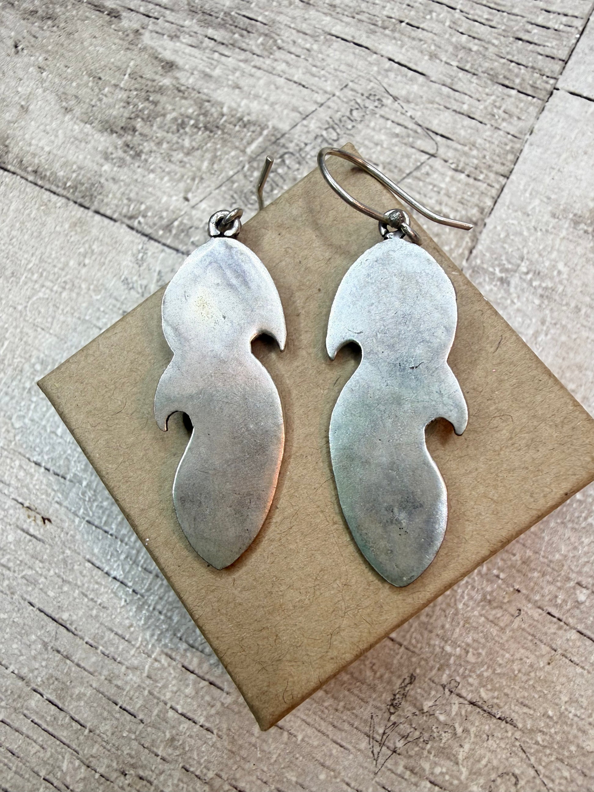 Silver Feather Earrings - Glass - Ceredigion Dreadlocks