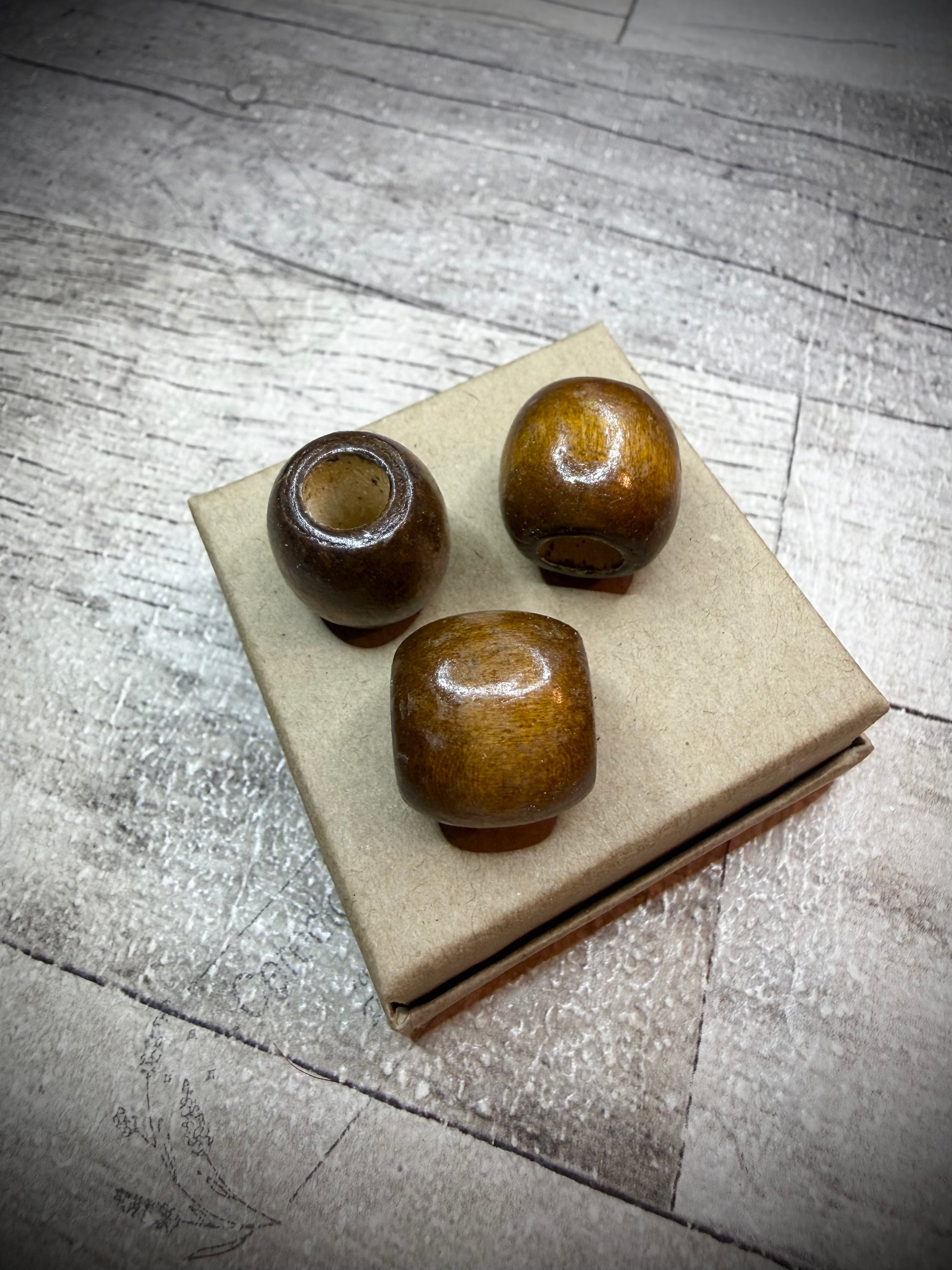 Wooden Beads - Brown 8mm Hole - Ceredigion Dreadlocks