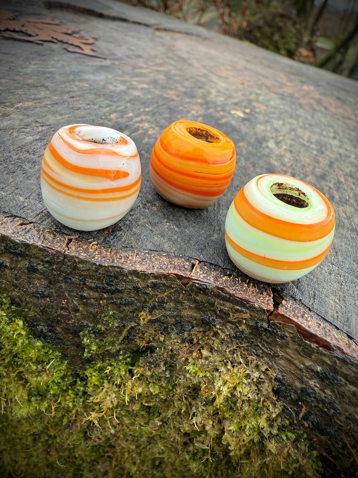 Ceramic Dreadlock Beads - Orange