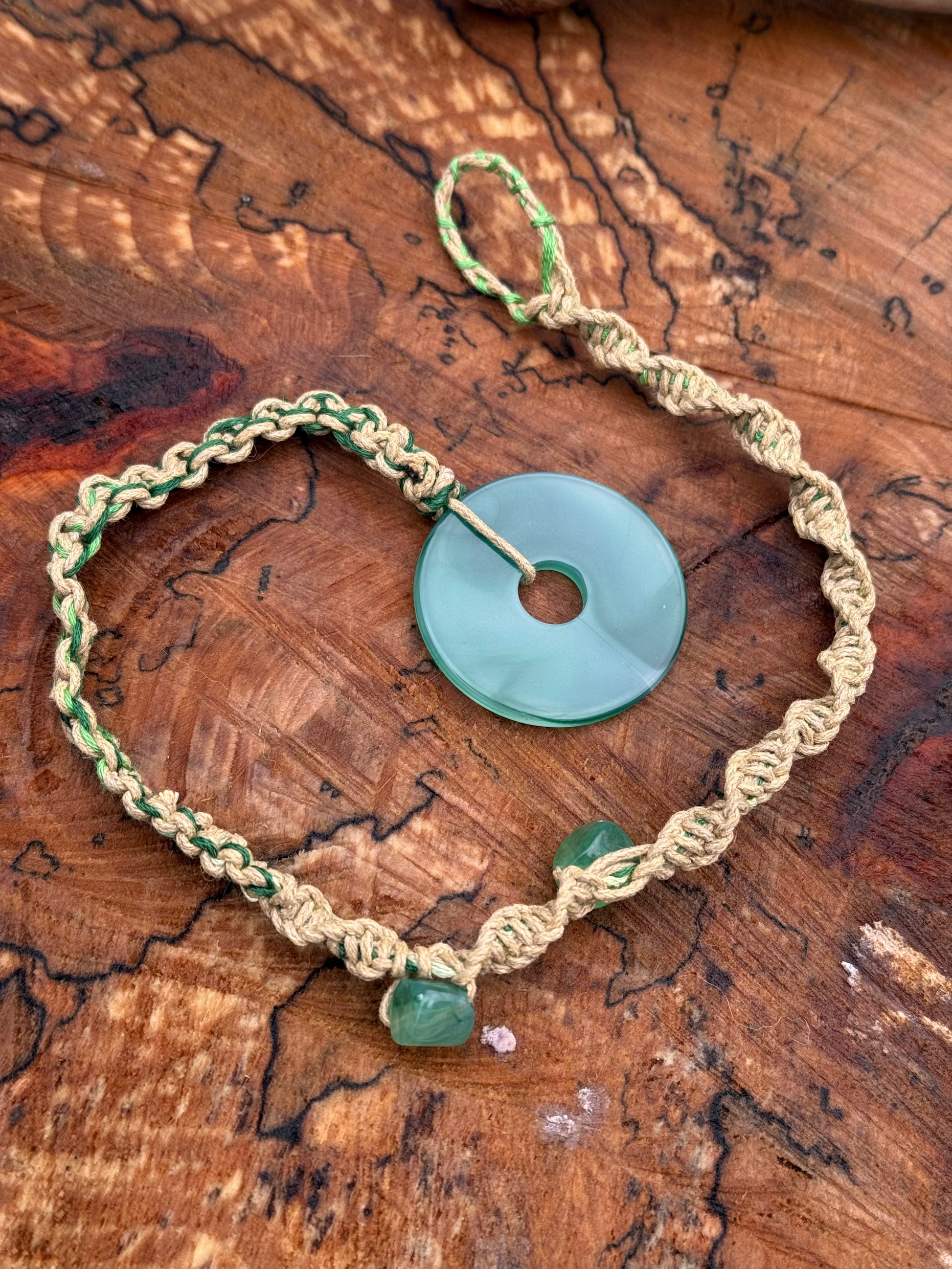 Macrame Hair Wrap - Green Earth - Ceredigion Dreadlocks