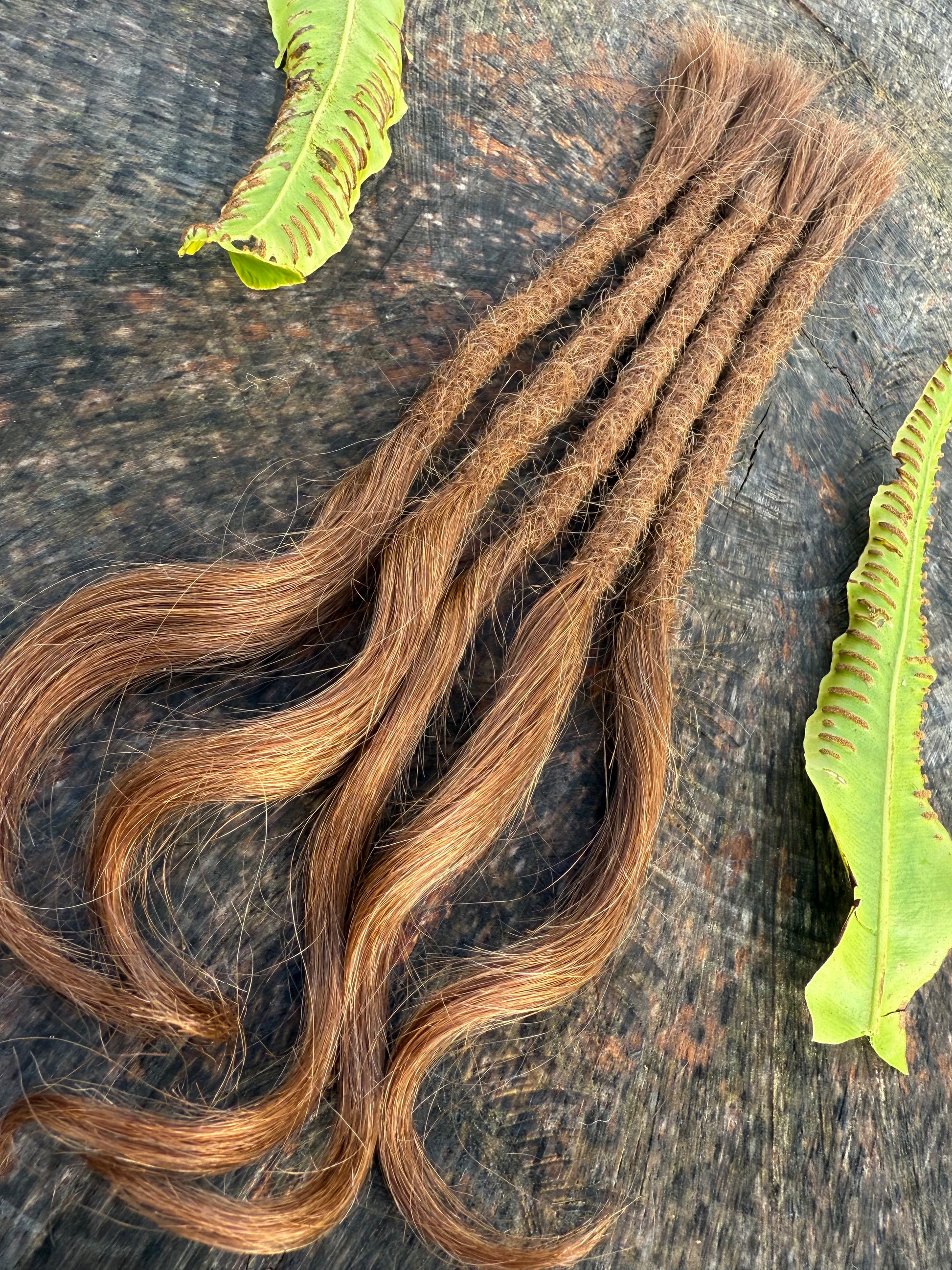 Dark Auburn 15 inch Curly Extensions - Ceredigion Dreadlocks
