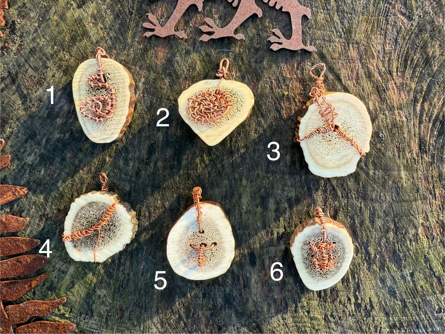 Deer Antler and Copper Pendant